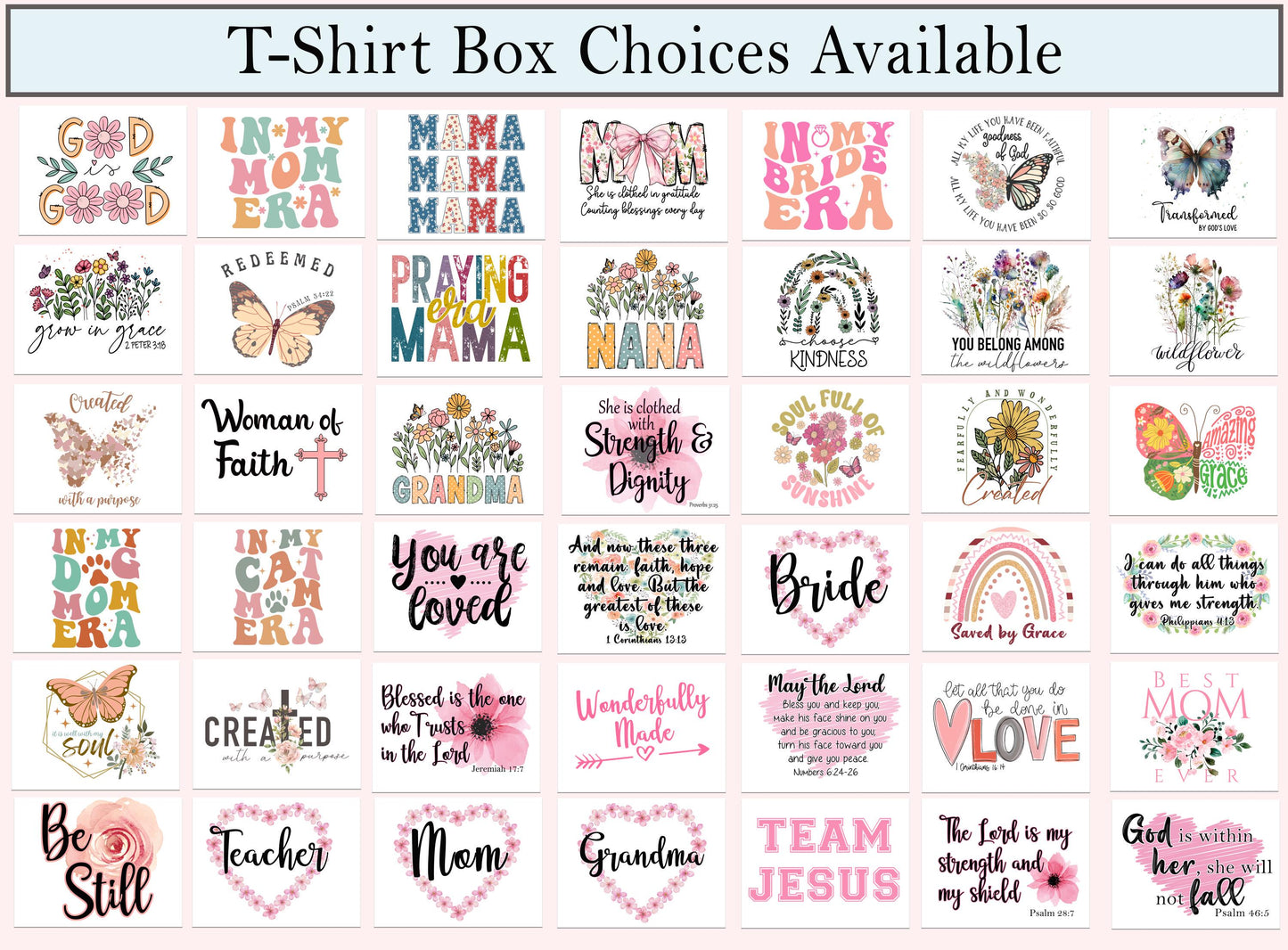 the shirt box choices available