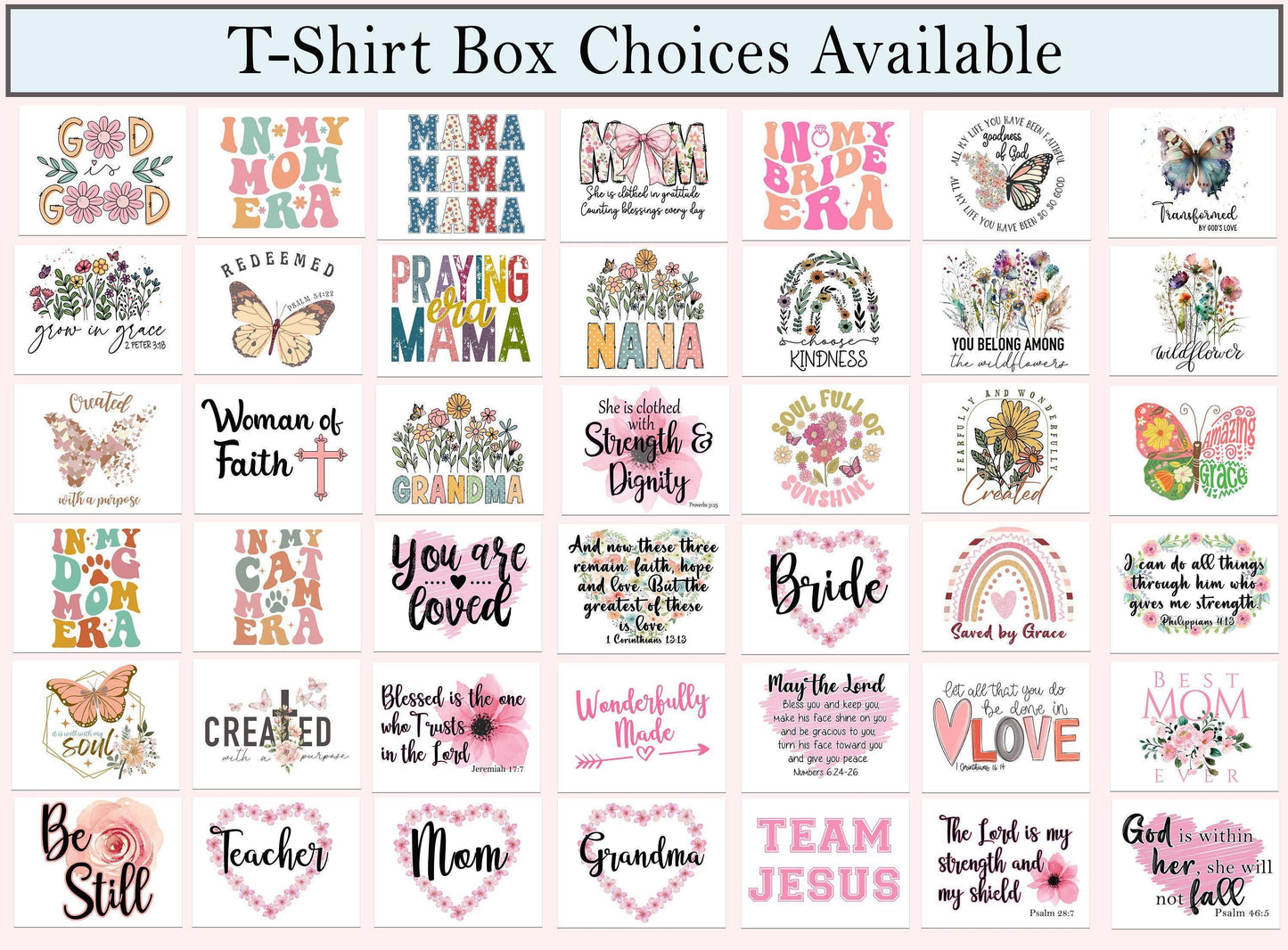 the shirt box choices available