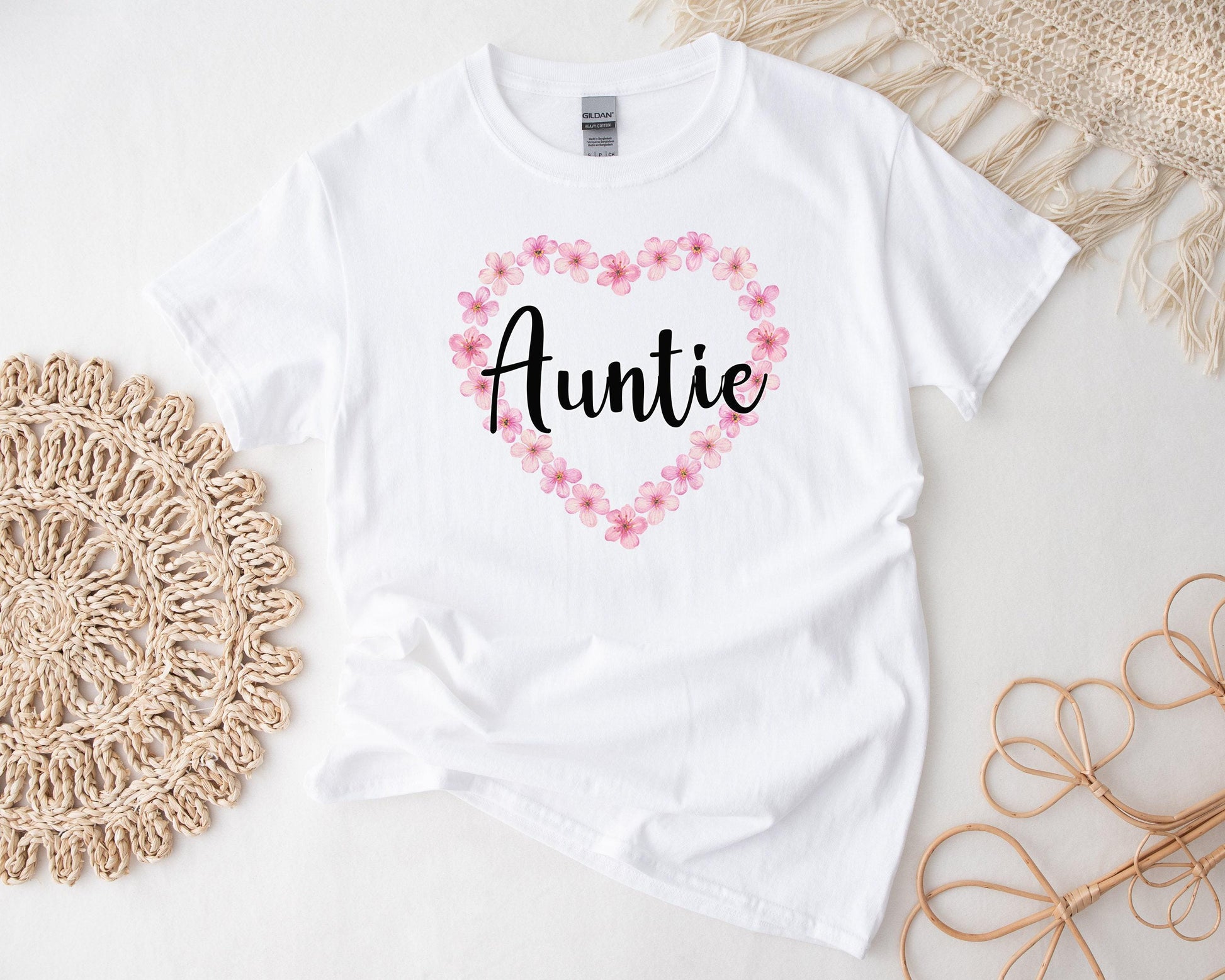 Auntie T-Shirt and Handmade Spa Gift Box - Custom Candle, Custom Glass Can, Spa Items and Custom T-Shirt