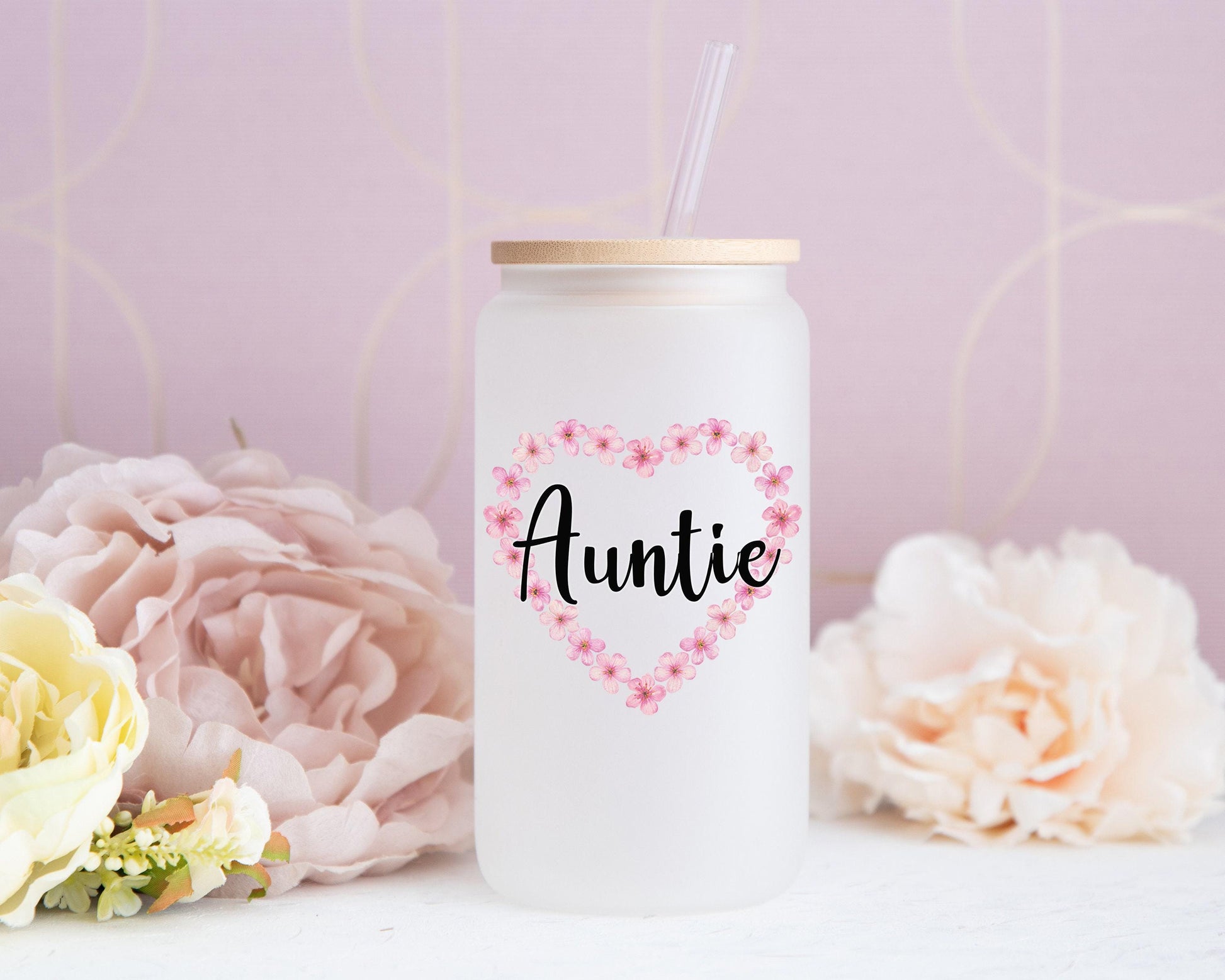 Auntie T-Shirt and Handmade Spa Gift Box - Custom Candle, Custom Glass Can, Spa Items and Custom T-Shirt