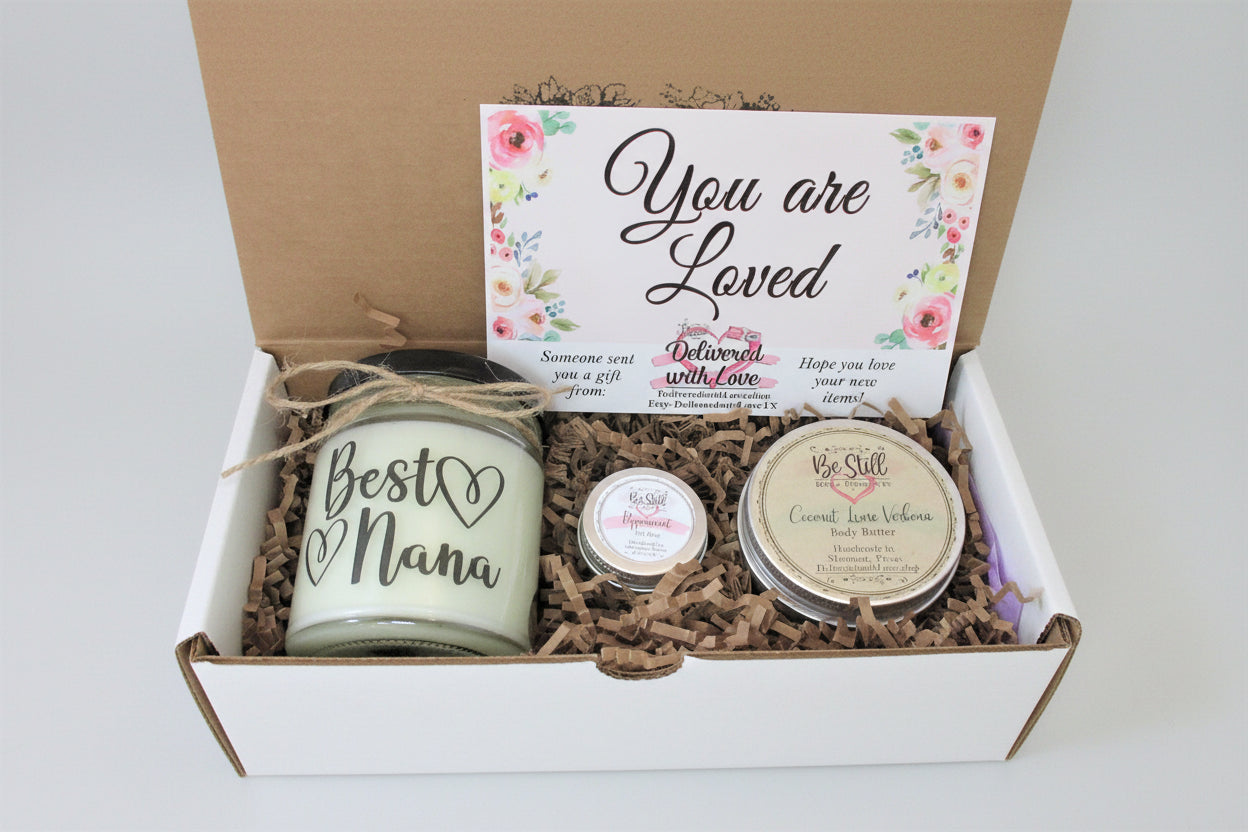 BEST NANA GIFT | Handmade Nana Candle | Self Care Gift Box | Grandma Gift Box | Grandmother Gift | Birthday, Miss You, Thank You, Get Well