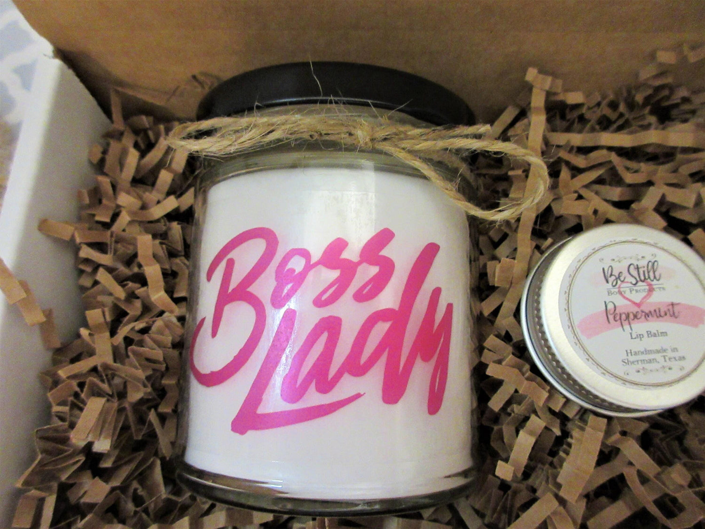 BOSS LADY GIFT | Custom Candle | Selfcare Gift Box | Self Care Package | Gift for Boss | Made in Texas | Birthday, Thank You, Congrats