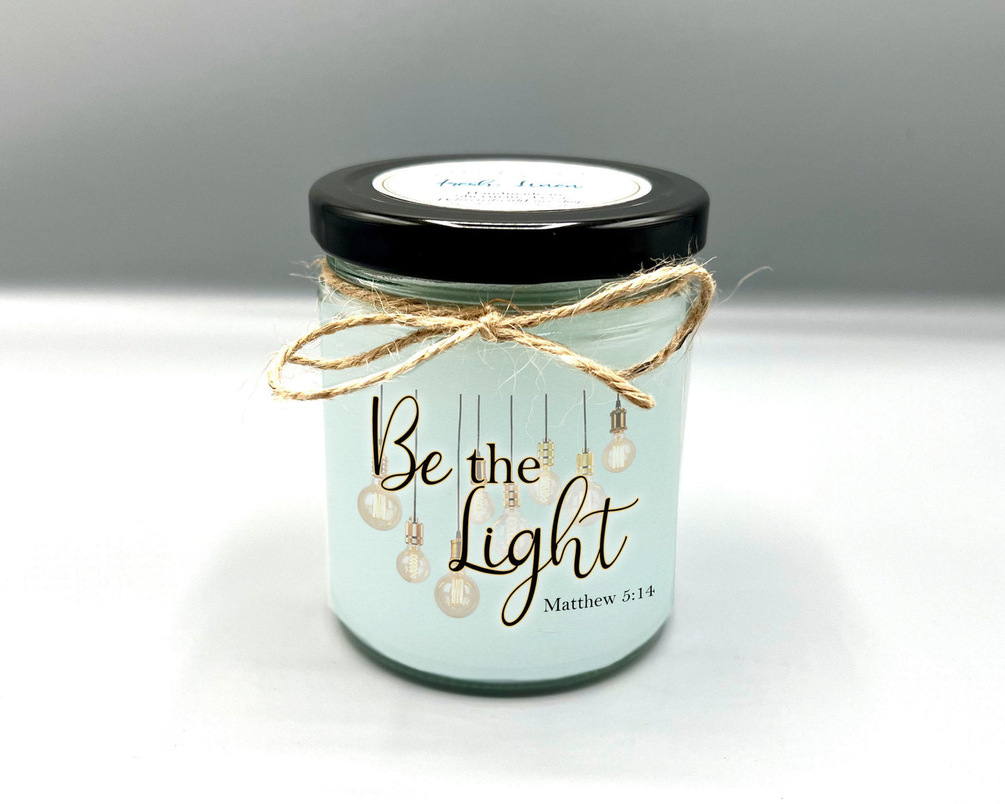 Be the Light Christian Candle. This Custom Candle featuring Matthew 5:14 Makes a Great Gift!