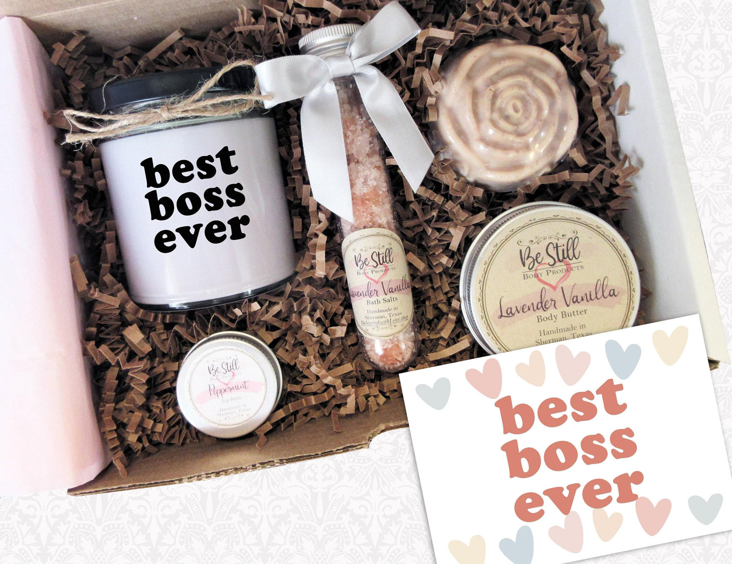 Best Boss Ever Gift Box | Care Package | Self Care Gift Box | Spa Gift Box | Gift for Birthday, Get Well, Thank You, Going Away, Promotion
