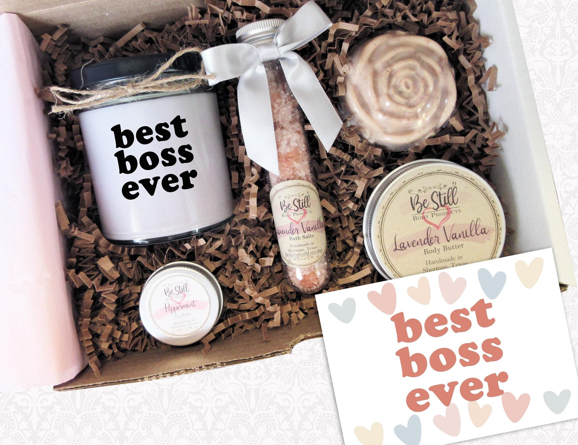 Best Boss Ever Gift Box | Care Package | Self Care Gift Box | Spa Gift Box | Gift for Birthday, Get Well, Thank You, Going Away, Promotion