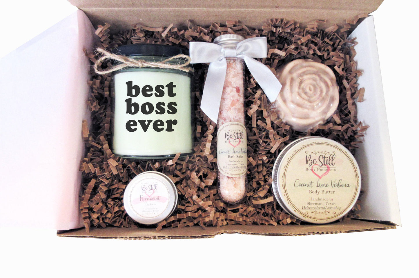 Best Boss Ever Gift Box | Care Package | Self Care Gift Box | Spa Gift Box | Gift for Birthday, Get Well, Thank You, Going Away, Promotion