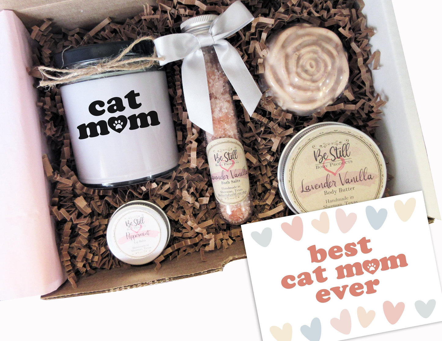 Best Cat Mom Ever Gift Box | Cat Lover Care Package | Self Care Gift Box | Spa Gift Box | Gift for Birthday, Get Well, Thank You, Christmas