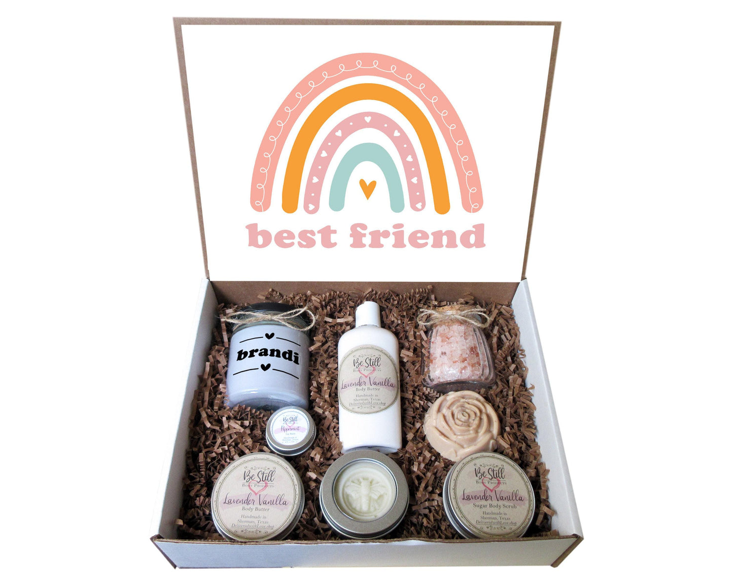 Best Friend Care Package | Boho Rainbow Gift Box | Self Care Kit | Thoughtful Gift for Her
