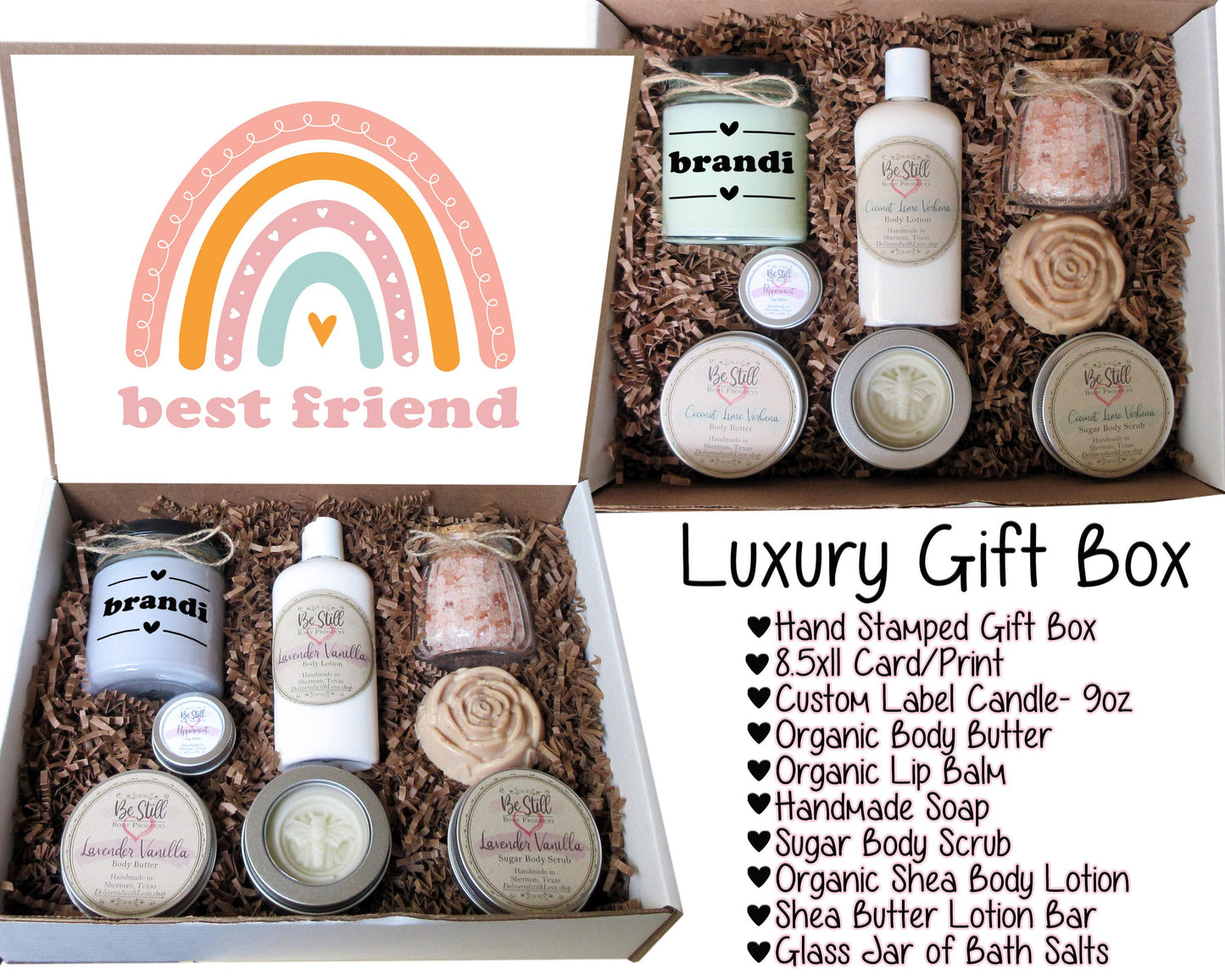 Best Friend Care Package | Boho Rainbow Gift Box | Self Care Kit | Thoughtful Gift for Her