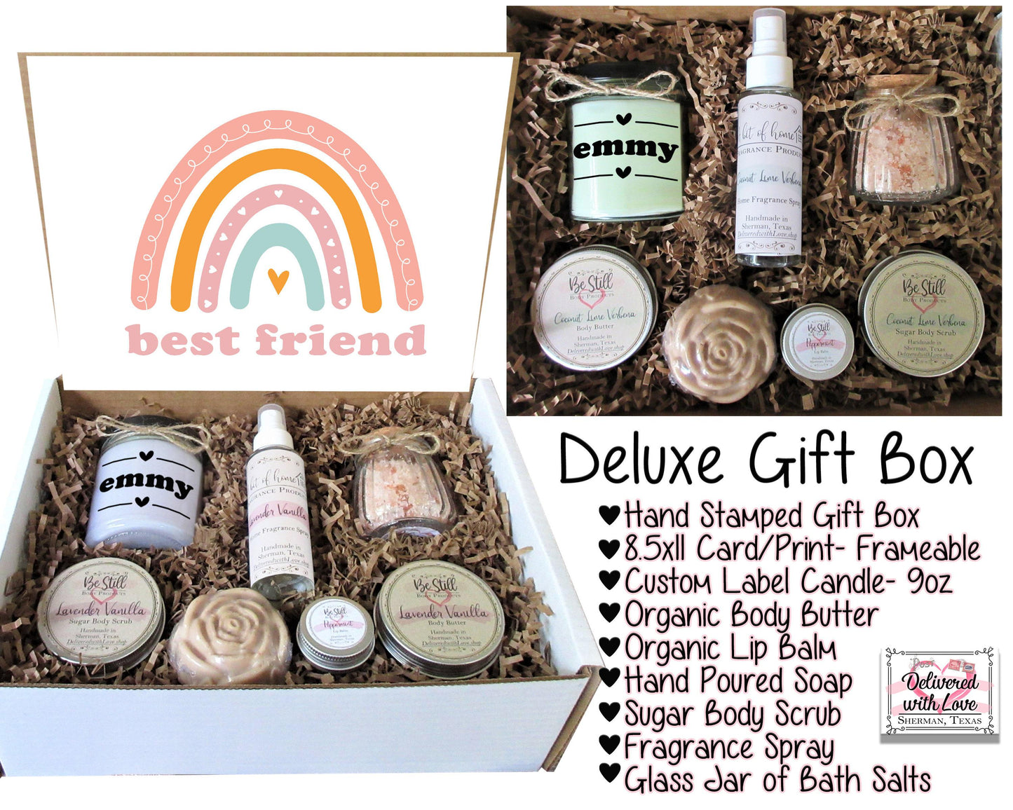 Best Friend Care Package | Boho Rainbow Gift Box | Self Care Kit | Thoughtful Gift for Her