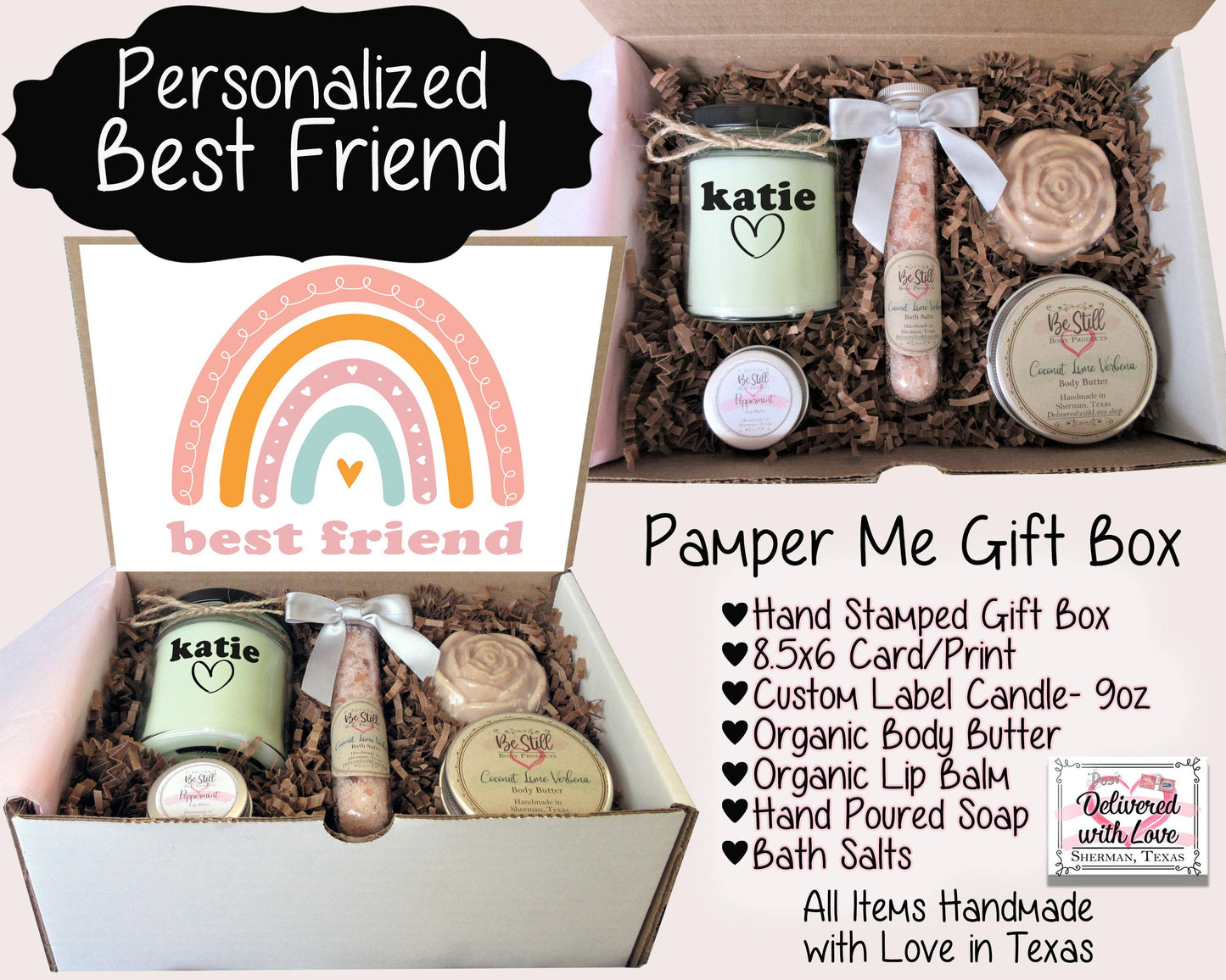 Best Friend Care Package | Boho Rainbow Gift Box | Self Care Kit | Thoughtful Gift for Her