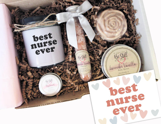 Best Nurse Ever Gift Box | Care Package | Self Care Gift Box | Spa Gift Box | Gift for Birthday, Get Well, Thank You, Graduation