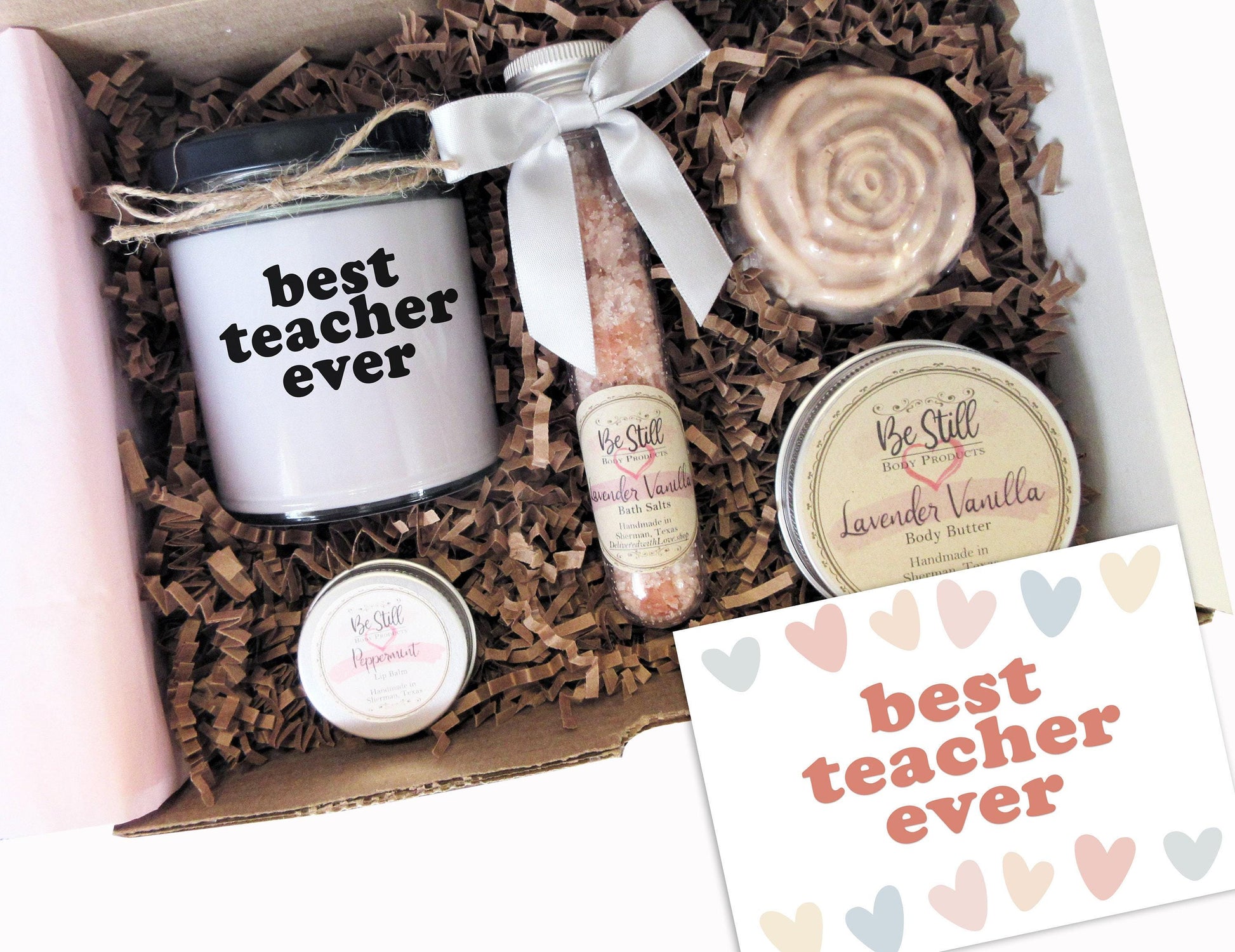 Best Teacher Ever Gift Box | Care Package | Self Care Gift Box | Spa Gift Box | Gift for Birthday, Get Well, Thank You, Christmas