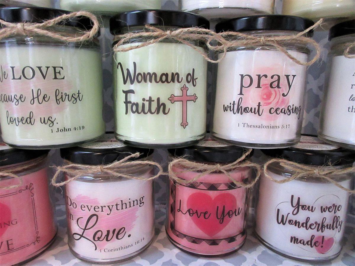Bible Verse Candle | Rejoice Always | 1 Thessalonians 5:16 |  Christian Gift | Scripture Candle | Christian Home Decor