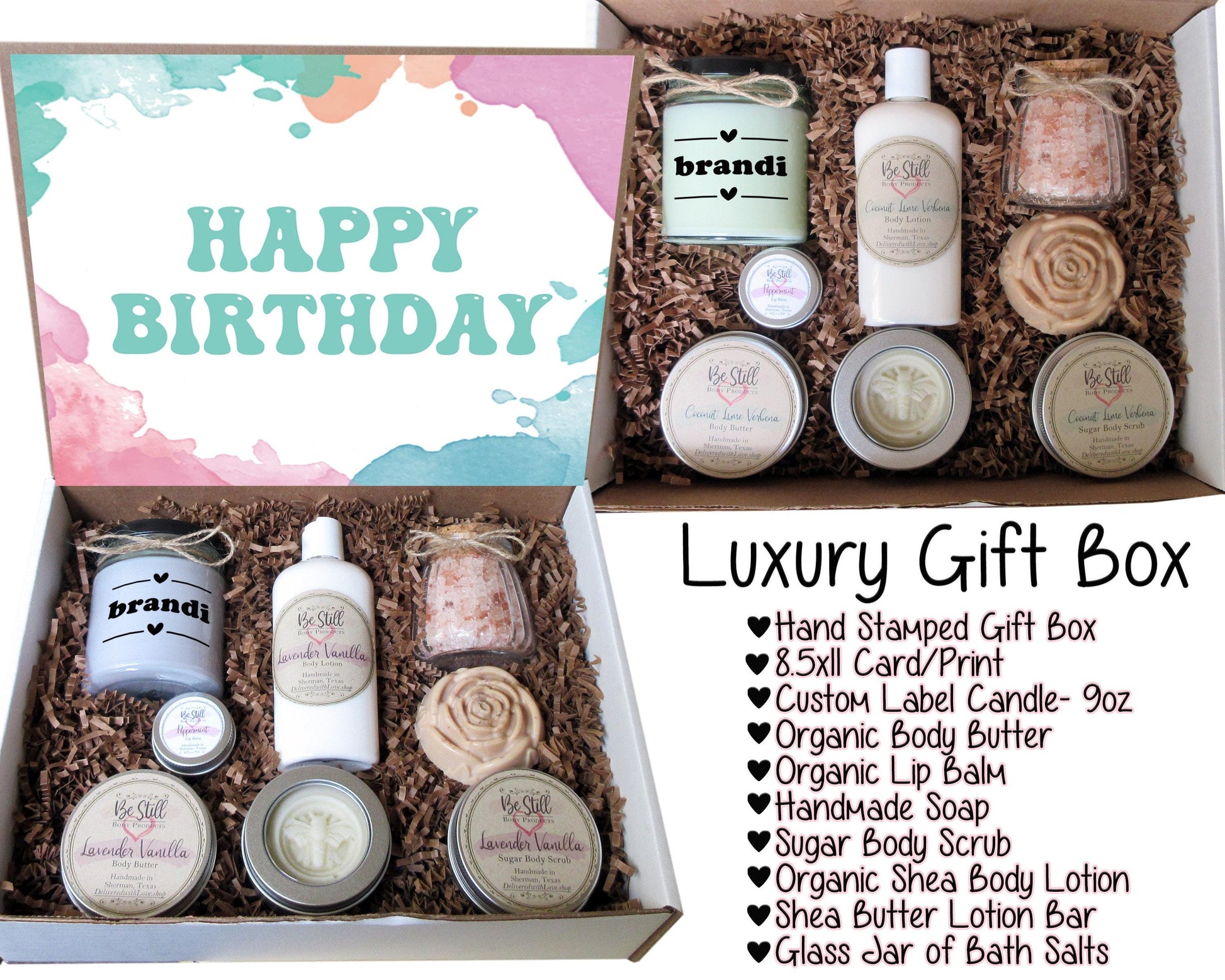 Birthday Care Package | Birthday Gift for Her | Self Care Gift Box | Personalized Candle Gift Box | Gift for Friend, Daughter, Niece, Cousin
