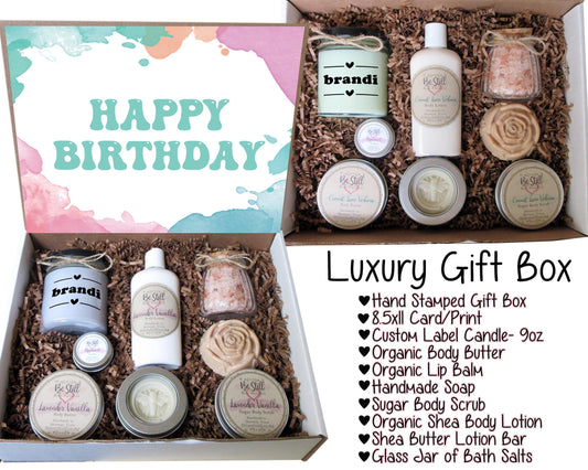 Birthday Care Package | Birthday Gift for Her | Self Care Gift Box | Personalized Candle Gift Box | Gift for Friend, Daughter, Niece, Cousin