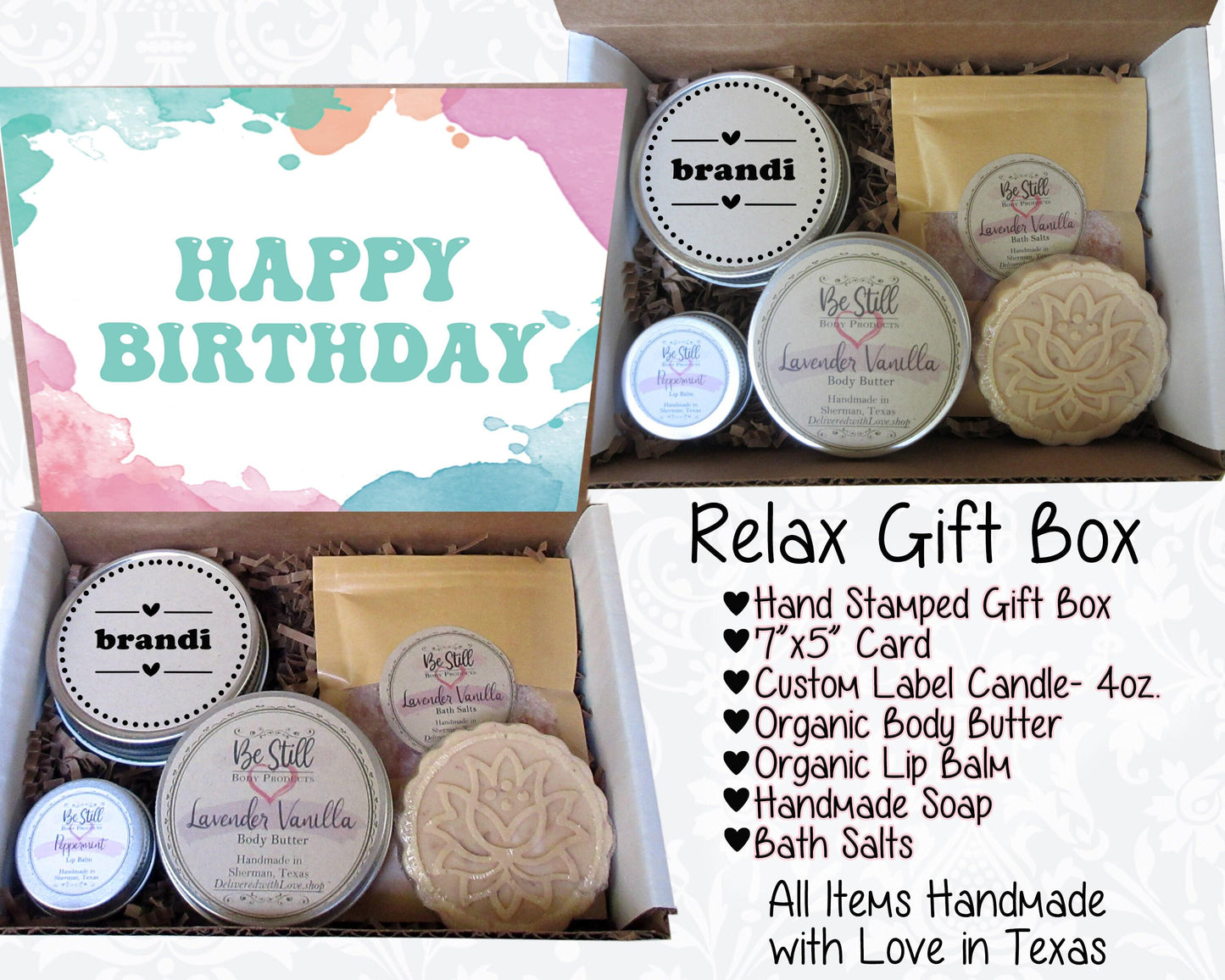 Birthday Care Package | Birthday Gift for Her | Self Care Gift Box | Personalized Candle Gift Box | Gift for Friend, Daughter, Niece, Cousin