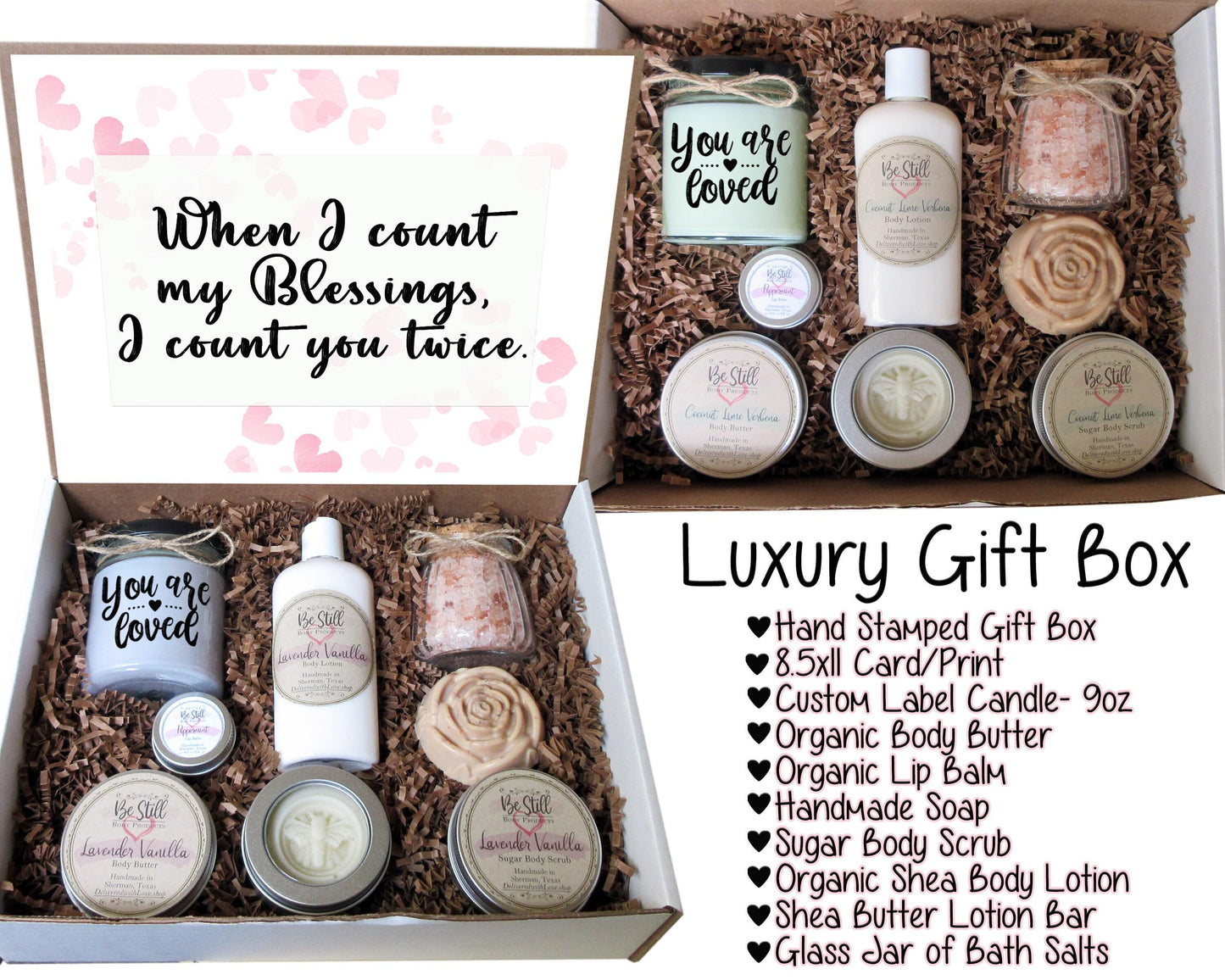 Blessings Gift Box | Self Care Gift Box | Custom Gift Box | Personalized Gifts | Care Package for Her | Friend, Daughter, Niece, Wife, Mom