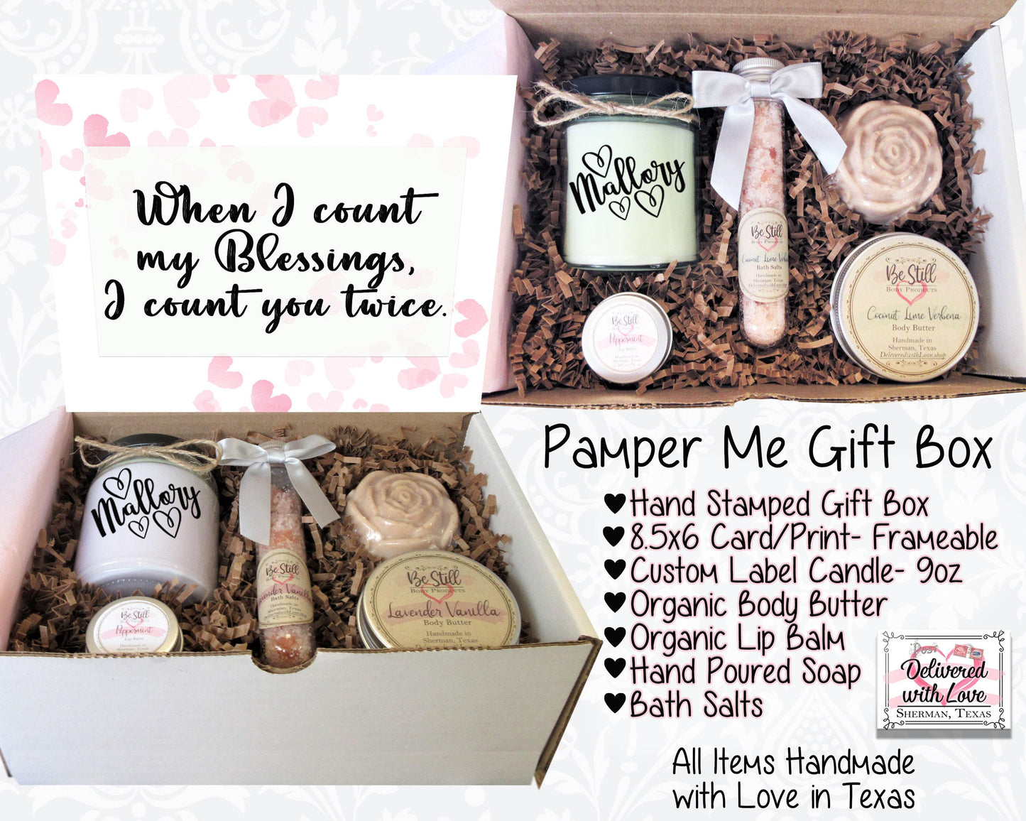 Blessings Gift Box | Self Care Gift Box | Custom Gift Box | Personalized Gifts | Care Package for Her | Friend, Daughter, Niece, Wife, Mom