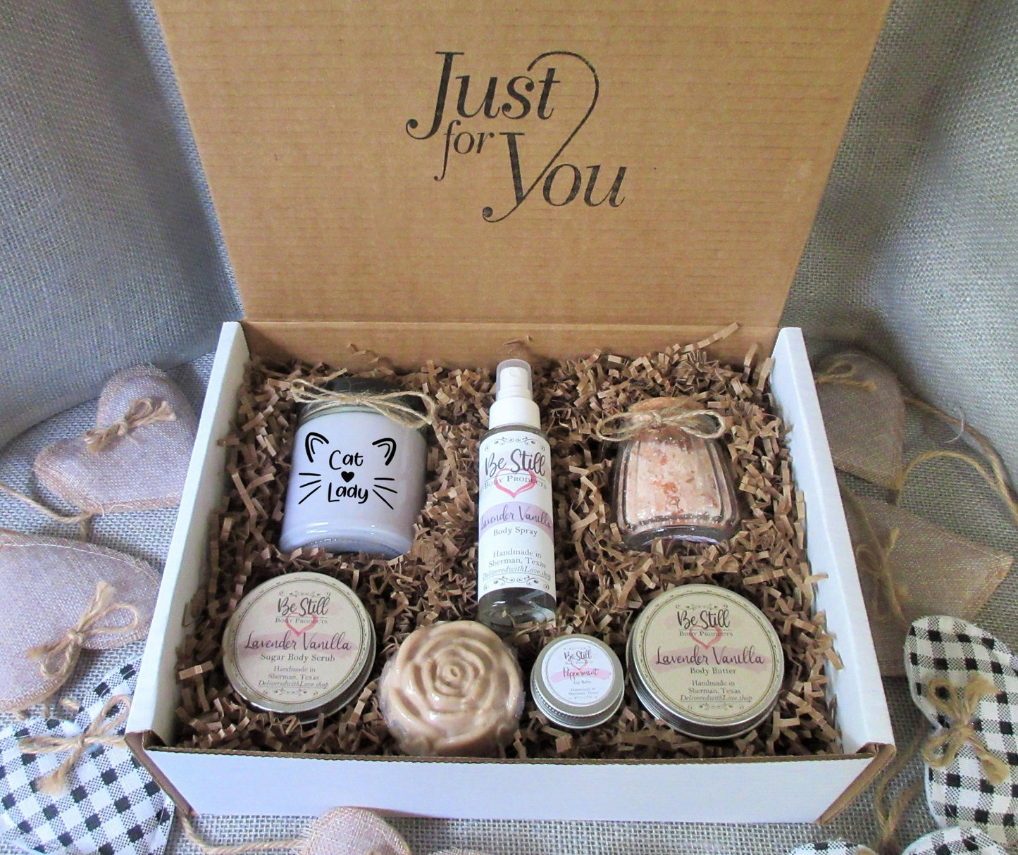 CAT LADY Gift Box | Self Care Gift Box | Personalized Gift Box | Care Package for Her | Cat Lover Gift for Friend | Cat Mom