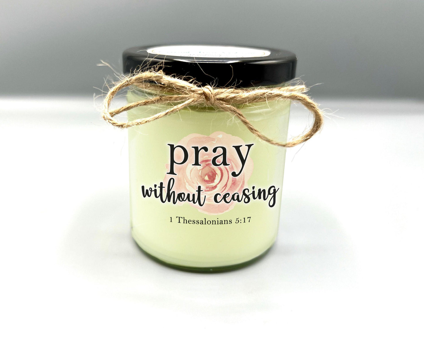 CHRISTIAN BIBLE VERSE Candle | Pray Without Ceasing | 1 Thessalonians 5:7 | Christian Gift | Scripture Candle | Christian Home Decor
