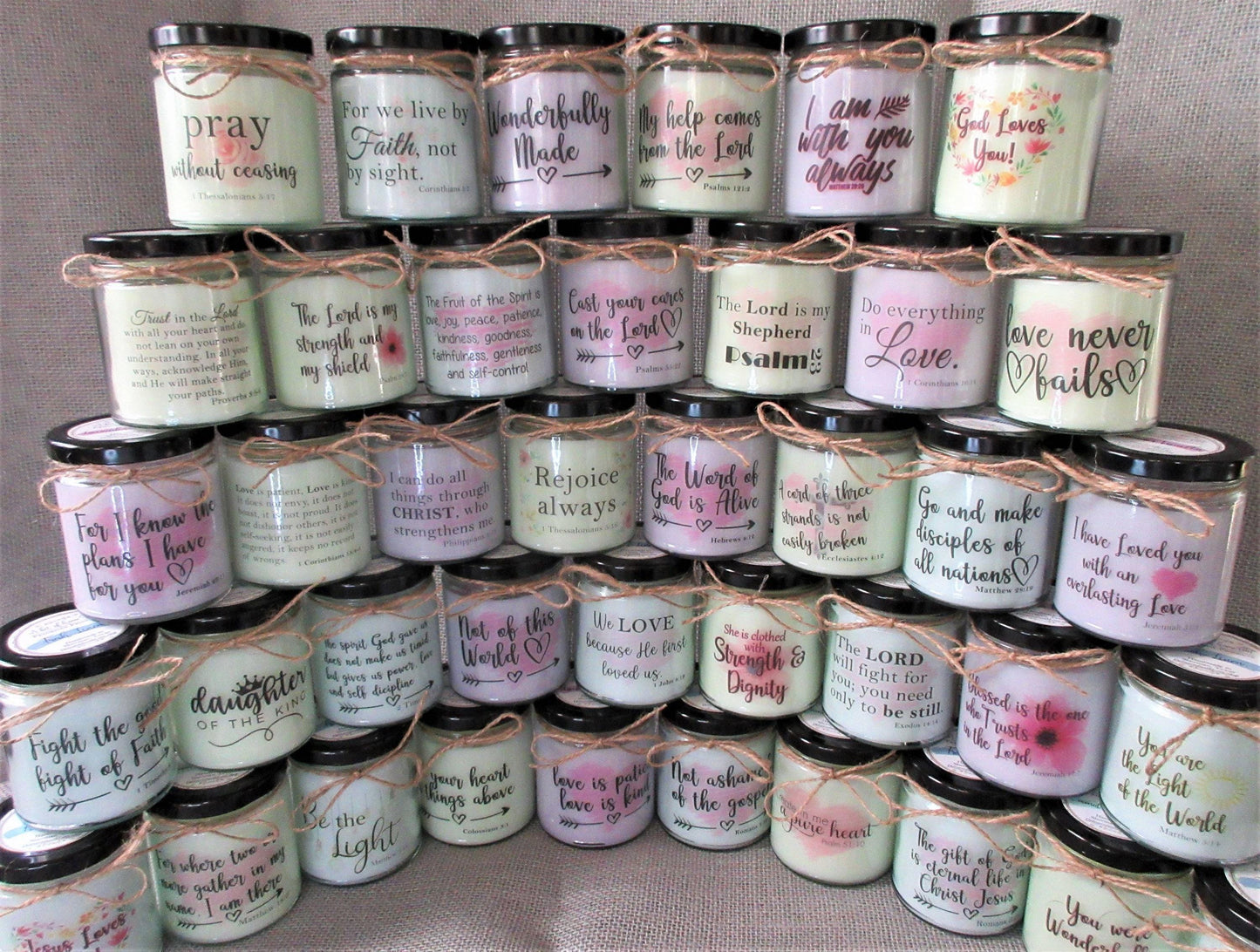 CHRISTIAN BIBLE VERSE Candle | Psalm 20:4 |  Christian Gift | Scripture Candle | Graduation, Engagement Gift