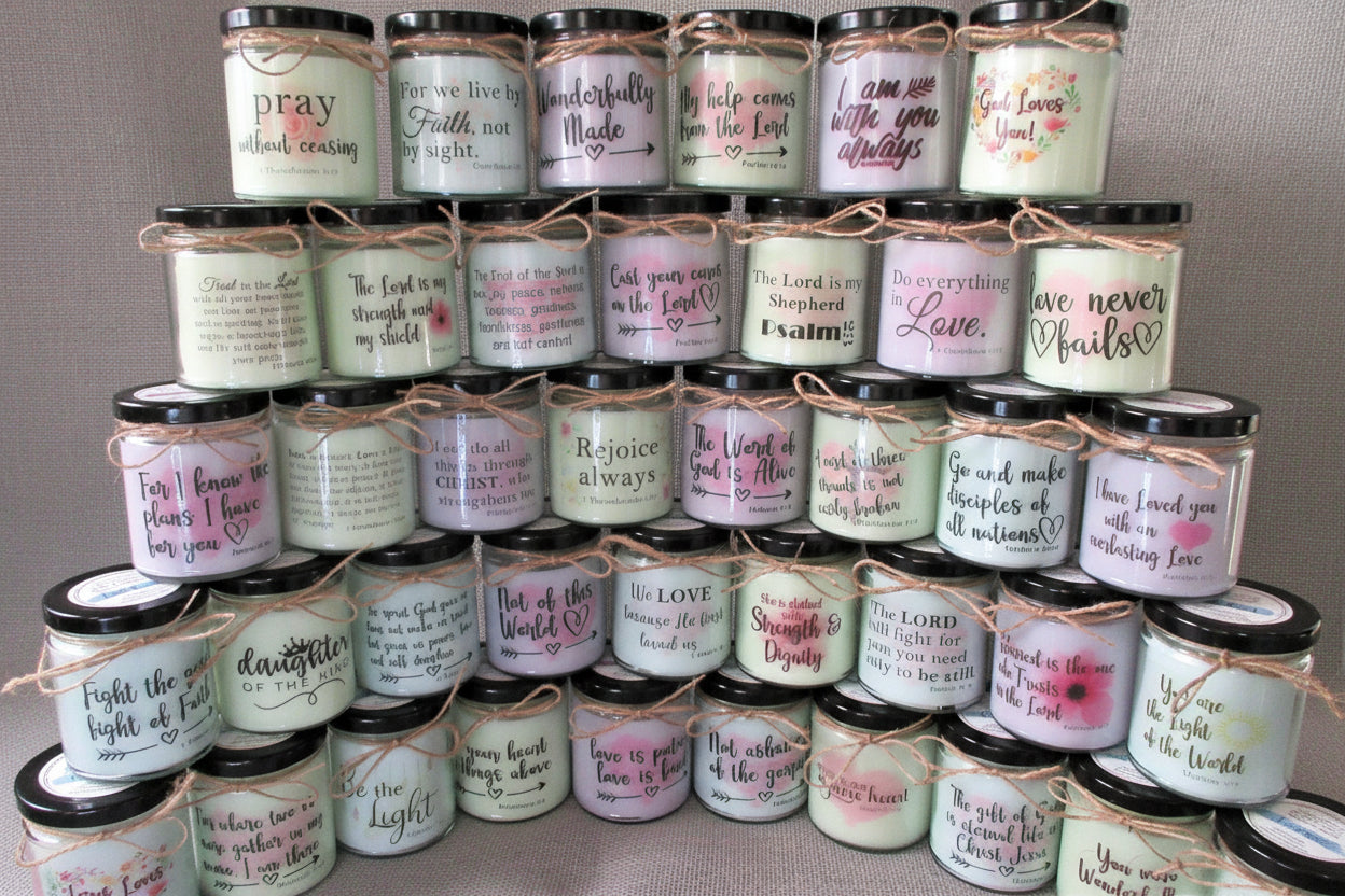 CHRISTIAN BIBLE VERSE Candles | Christian Gifts | Inspirational Gift | Scripture Candle | Gift for Mom, Sister, Friend, Daughter, Grandma
