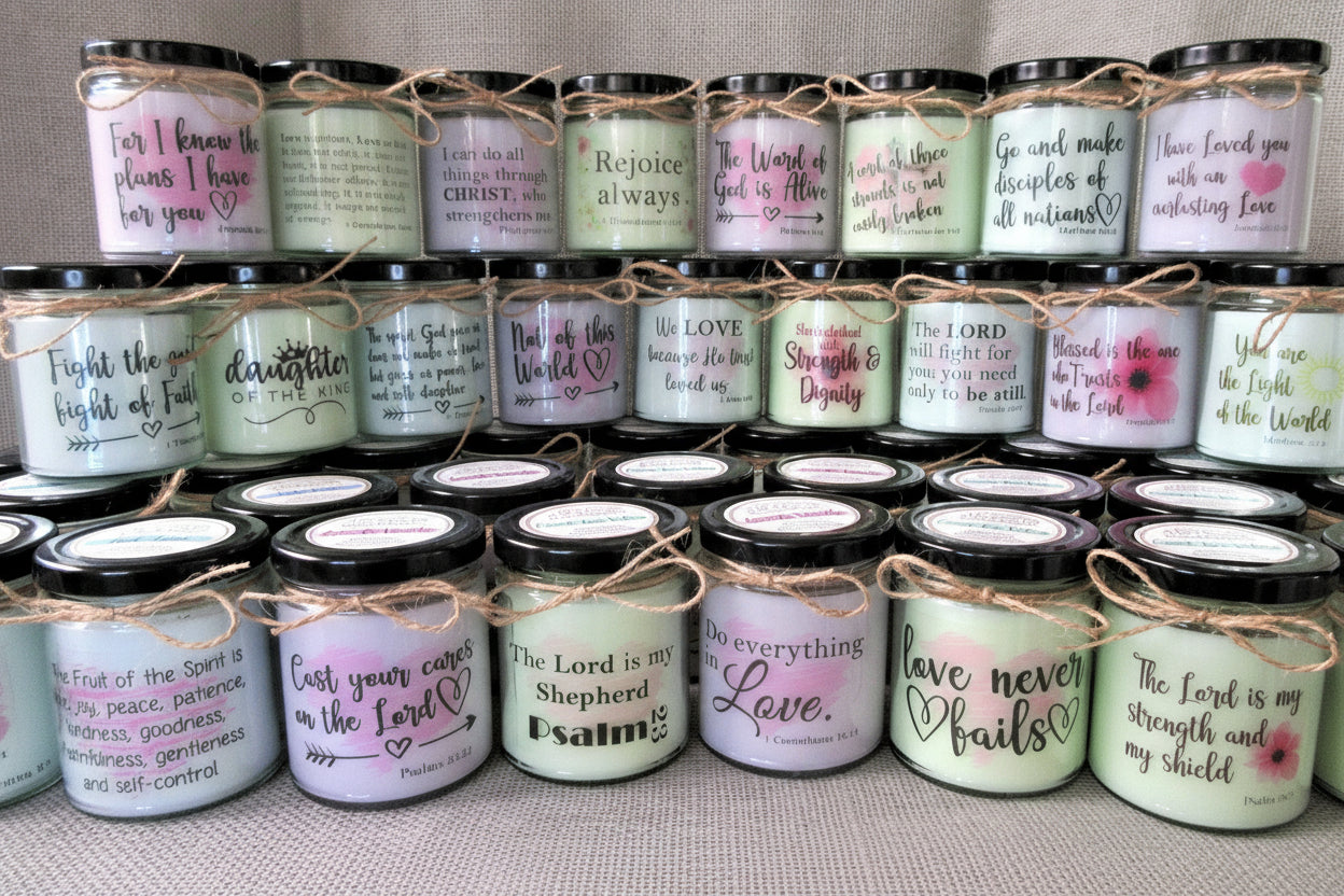 CHRISTIAN BIBLE VERSE Candles | Christian Gifts | Inspirational Gift | Scripture Candle | Gift for Mom, Sister, Friend, Daughter, Grandma