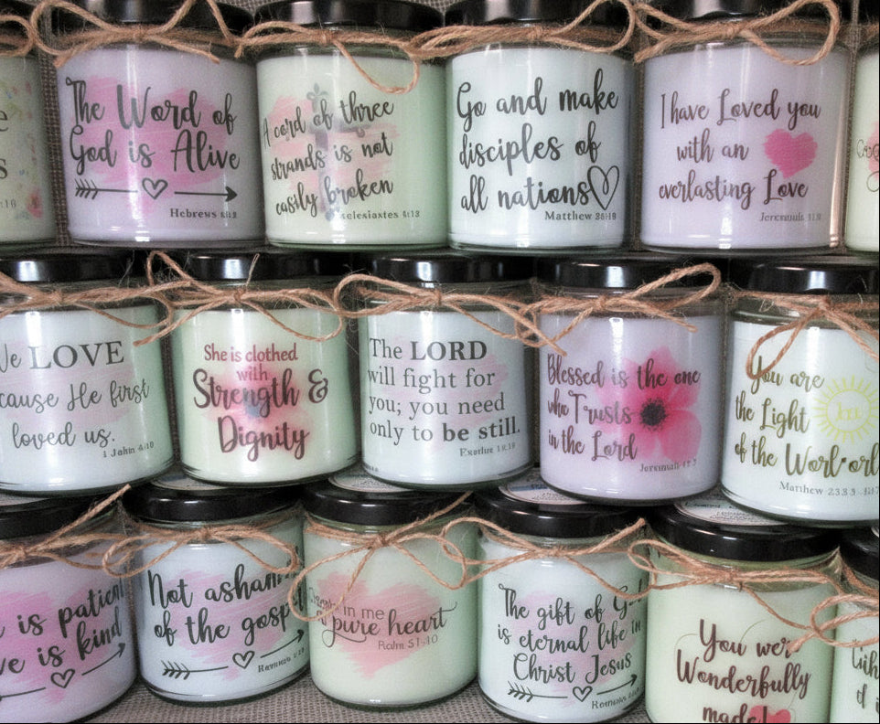 CHRISTIAN BIBLE VERSE Candles | Christian Gifts | Inspirational Gift | Scripture Candle | Gift for Mom, Sister, Friend, Daughter, Grandma