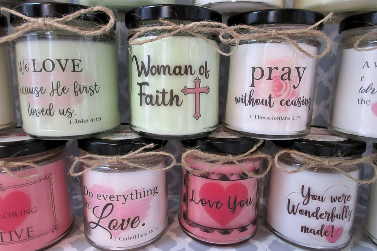 CHRISTIAN BIBLE VERSE Candles | Christian Gifts | Inspirational Gift | Scripture Candle | Gift for Mom, Sister, Friend, Daughter, Grandma