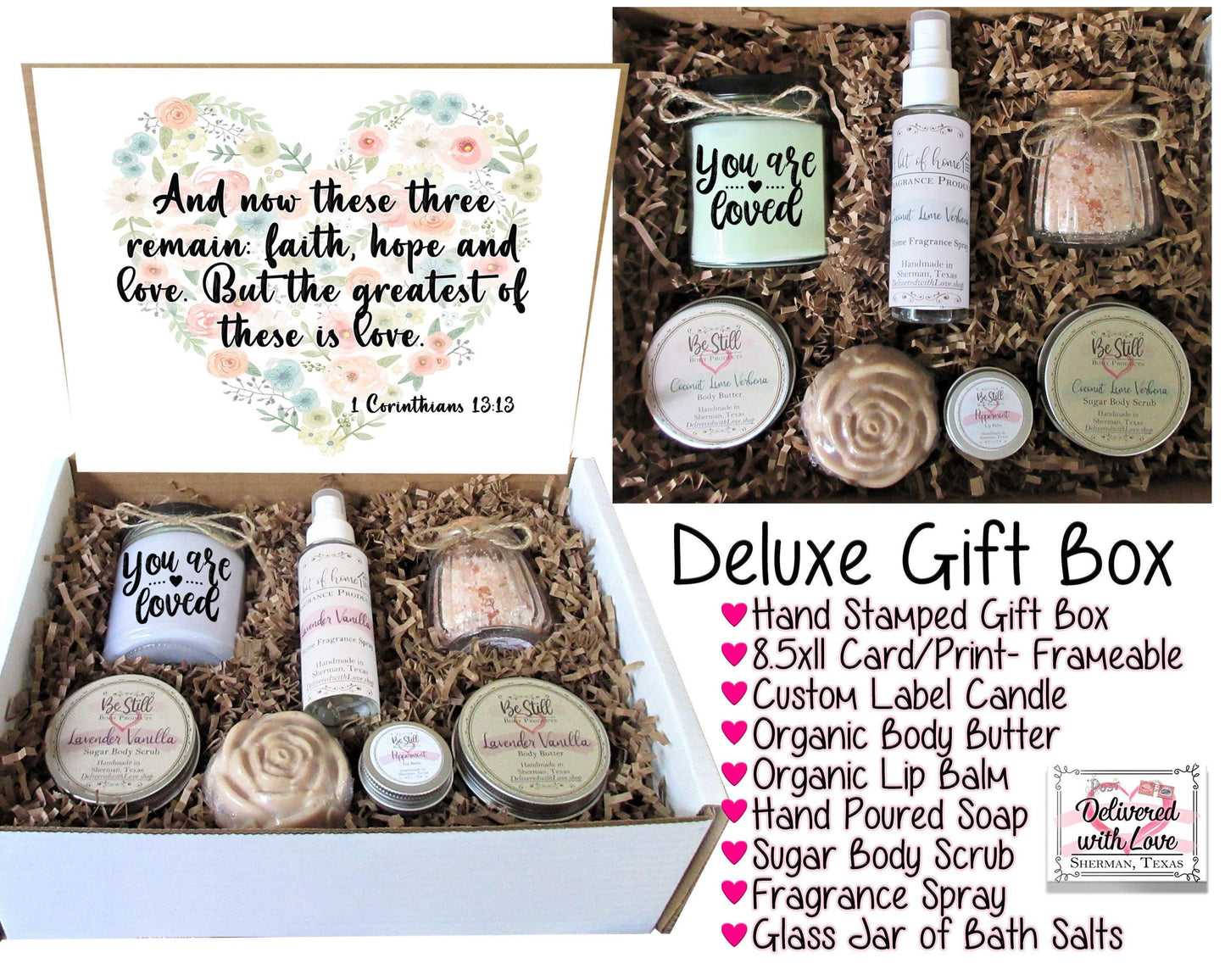 CHRISTIAN GIFTS | Christian Gift Box | 1 Corinthians 13:13 | Self Care Gift Box | Scripture Gift | Bible Verse Gift | Personalized Gifts