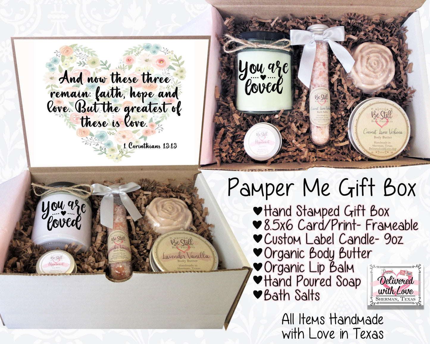 CHRISTIAN GIFTS | Christian Gift Box | 1 Corinthians 13:13 | Self Care Gift Box | Scripture Gift | Bible Verse Gift | Personalized Gifts