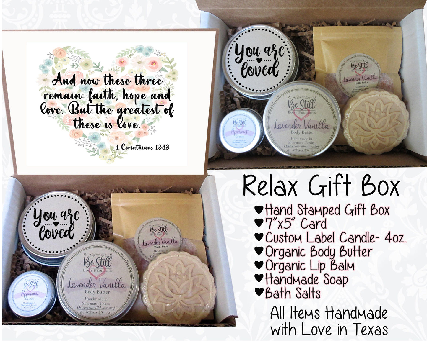 CHRISTIAN GIFTS | Christian Gift Box | 1 Corinthians 13:13 | Self Care Gift Box | Scripture Gift | Bible Verse Gift | Personalized Gifts