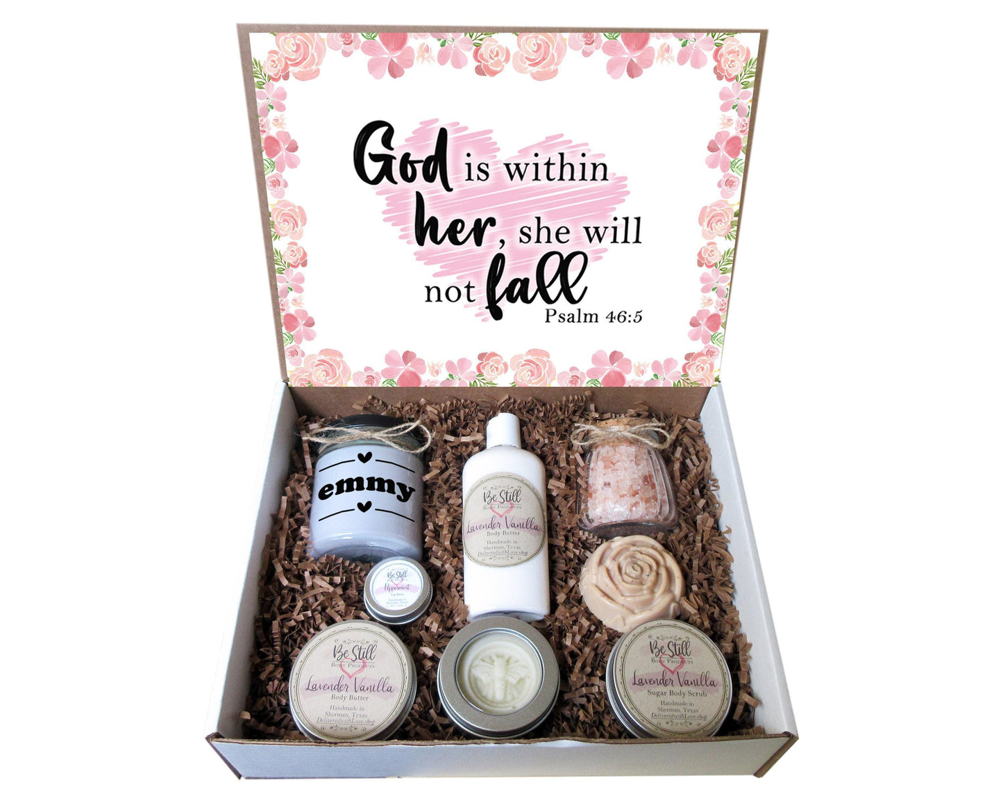 CHRISTIAN GIFTS | Psalm 46:5 | God is Within Her | Personalized Gift Box | Self Care Gift Box | Scripture Gift | Bible Verse