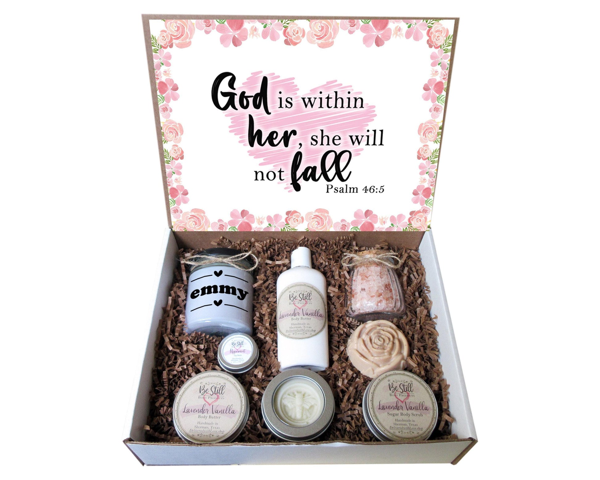 CHRISTIAN GIFTS | Psalm 46:5 | God is Within Her | Personalized Gift Box | Self Care Gift Box | Scripture Gift | Bible Verse