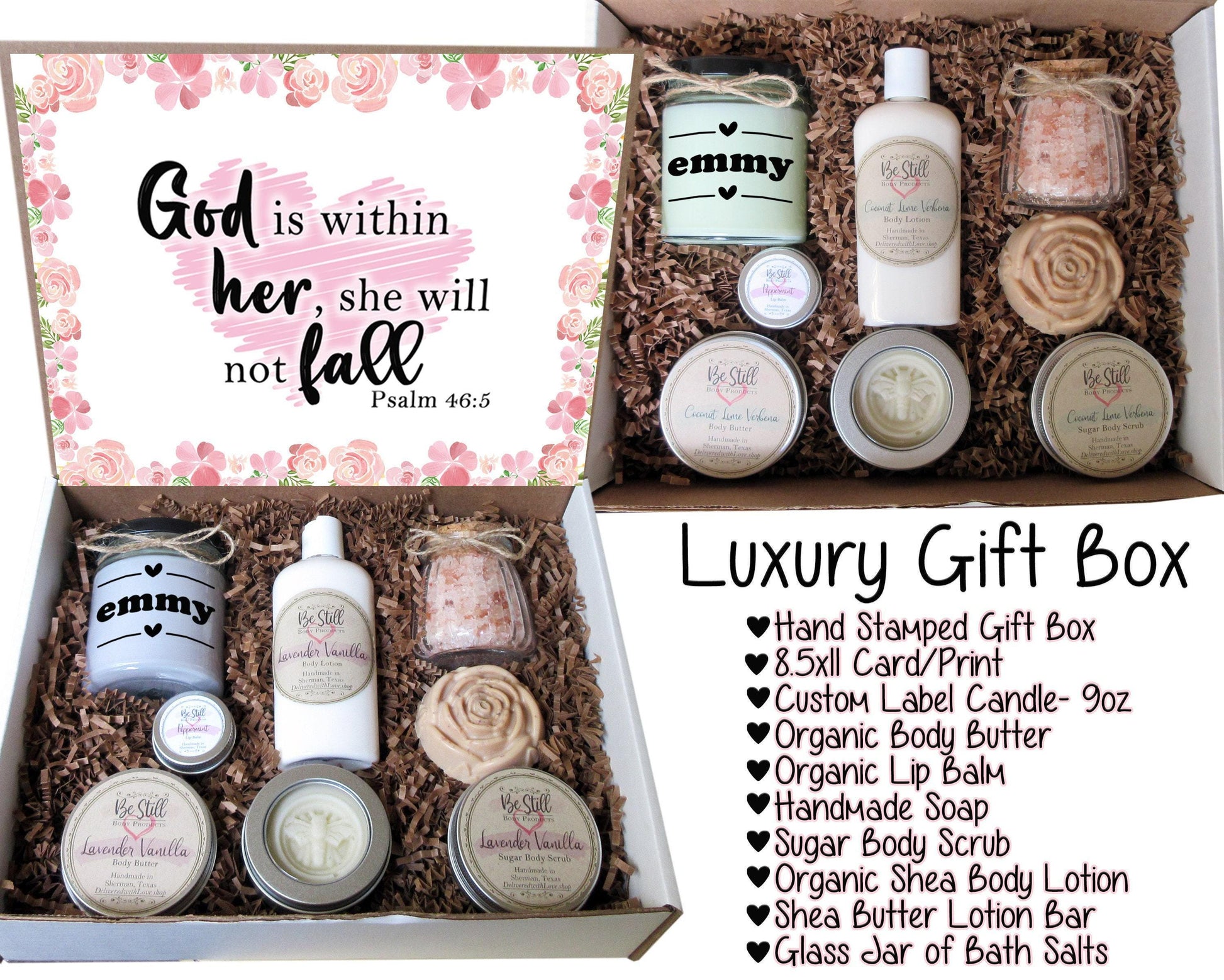 CHRISTIAN GIFTS | Psalm 46:5 | God is Within Her | Personalized Gift Box | Self Care Gift Box | Scripture Gift | Bible Verse