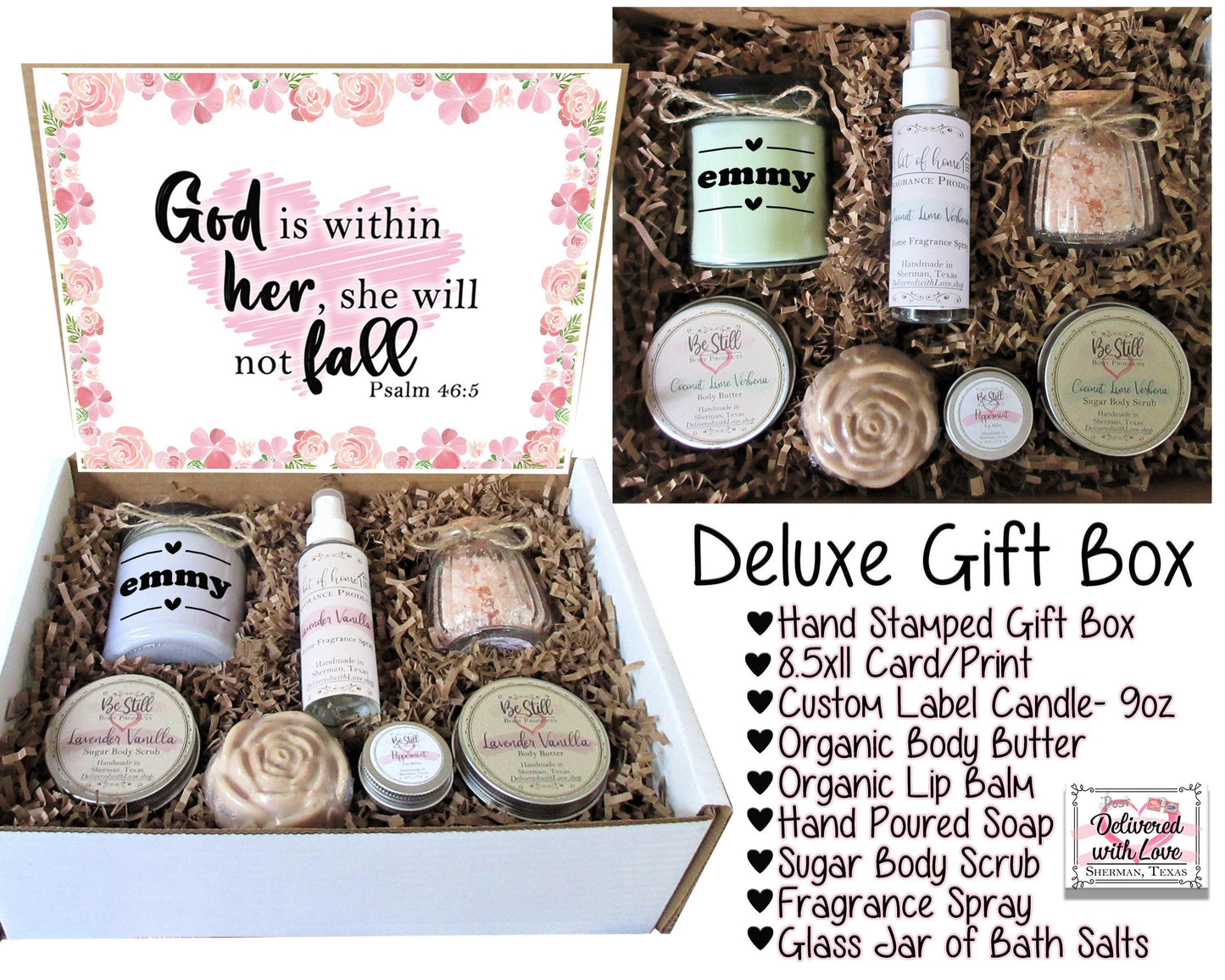 CHRISTIAN GIFTS | Psalm 46:5 | God is Within Her | Personalized Gift Box | Self Care Gift Box | Scripture Gift | Bible Verse