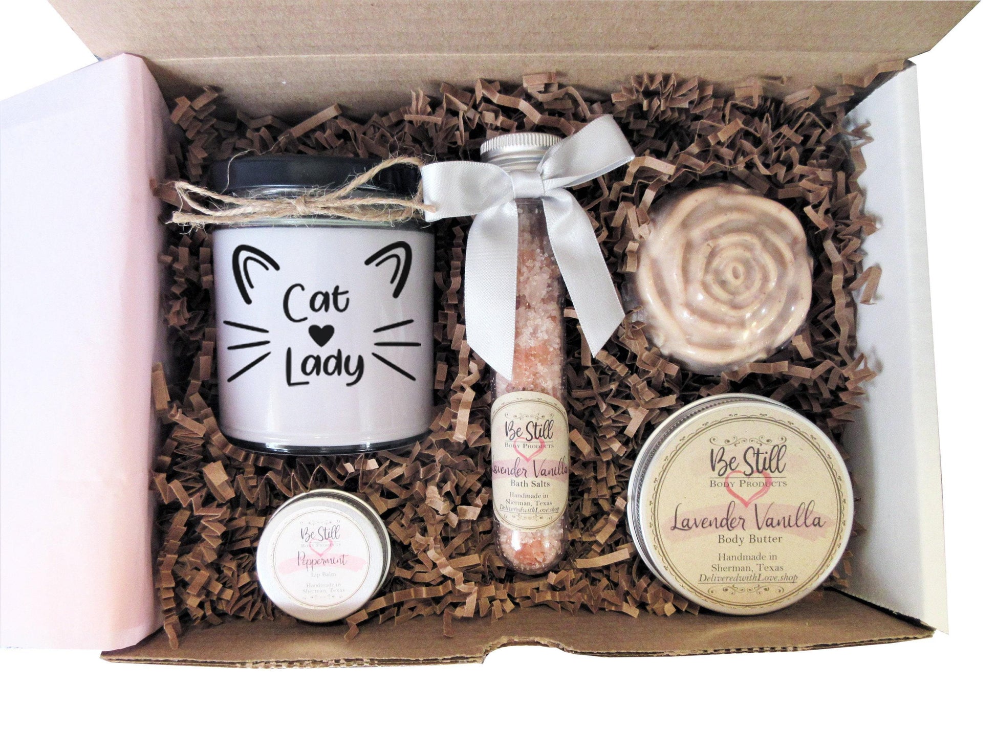Cat Lady Gift Box | Care Package | Self Care Gift Box | Spa Gift Box |  Cat Lover Gift for Birthday, Just Because, Love You, Encouragement