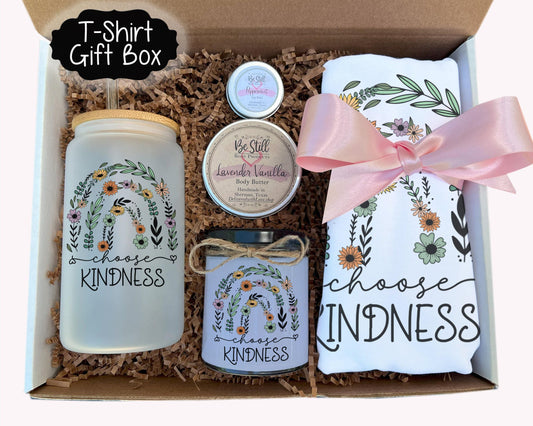 Choose Kindness T-Shirt Gift Box,  Custom T-Shirt Candle and Spa Items,  Thoughtful Gift for You or a Loved One!