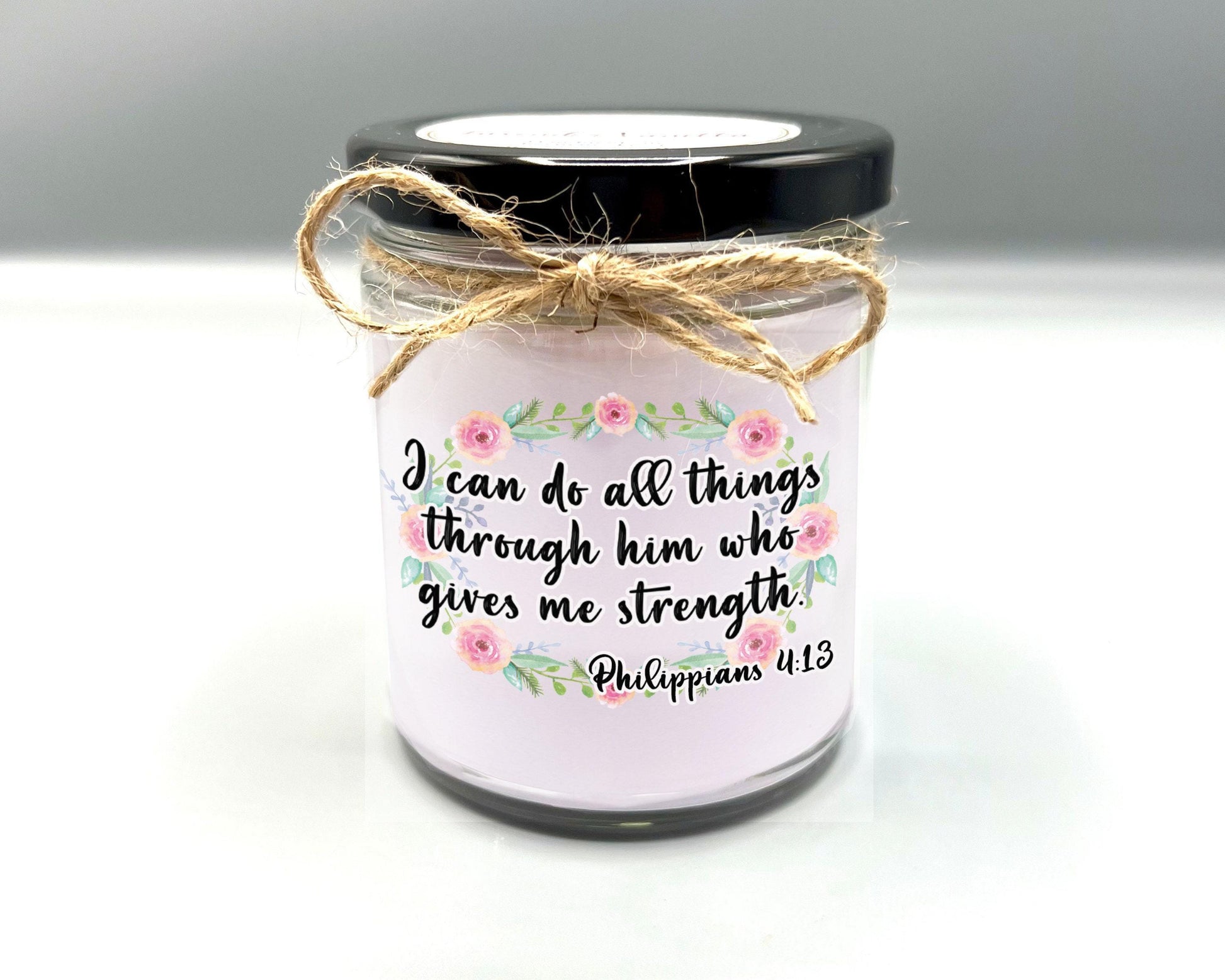 Christian Candle | I can do all things | Philippians 4:13 | Bible Verse Candle | Christian Gift | Scripture Candle | Christian Home Decor