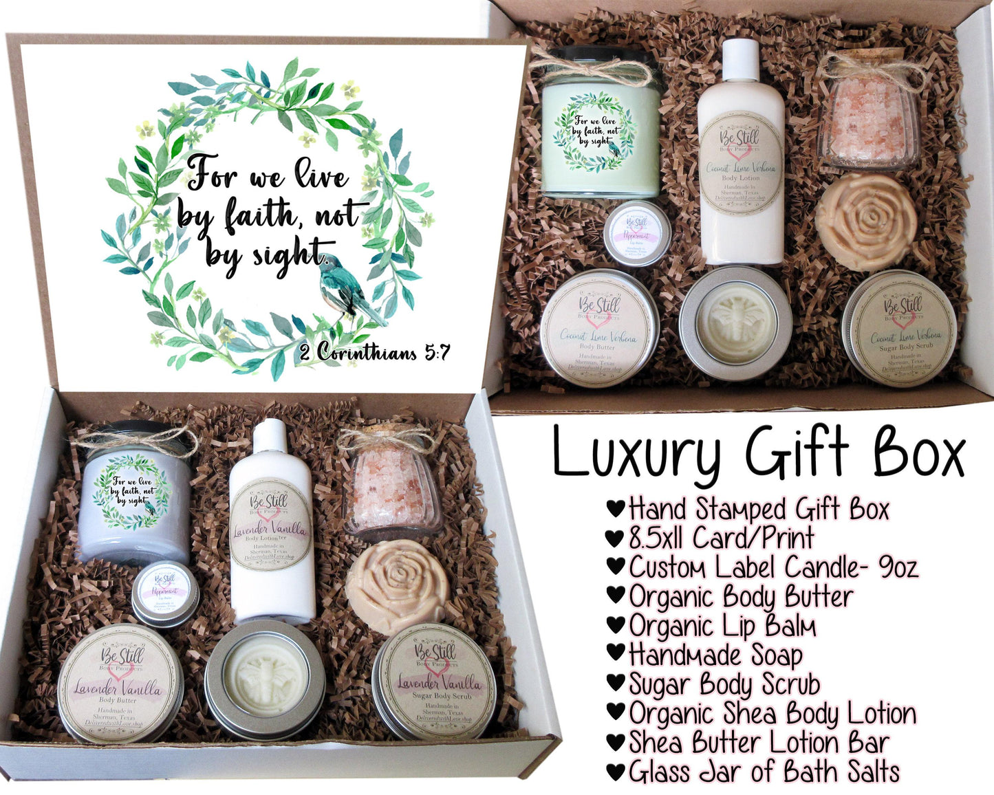 Christian Gift Box | 2 Corinthians 5:7 | Faith Gift Box | Self Care Gift Box | Birthday Gift | Care Package | Christian Christmas Gift