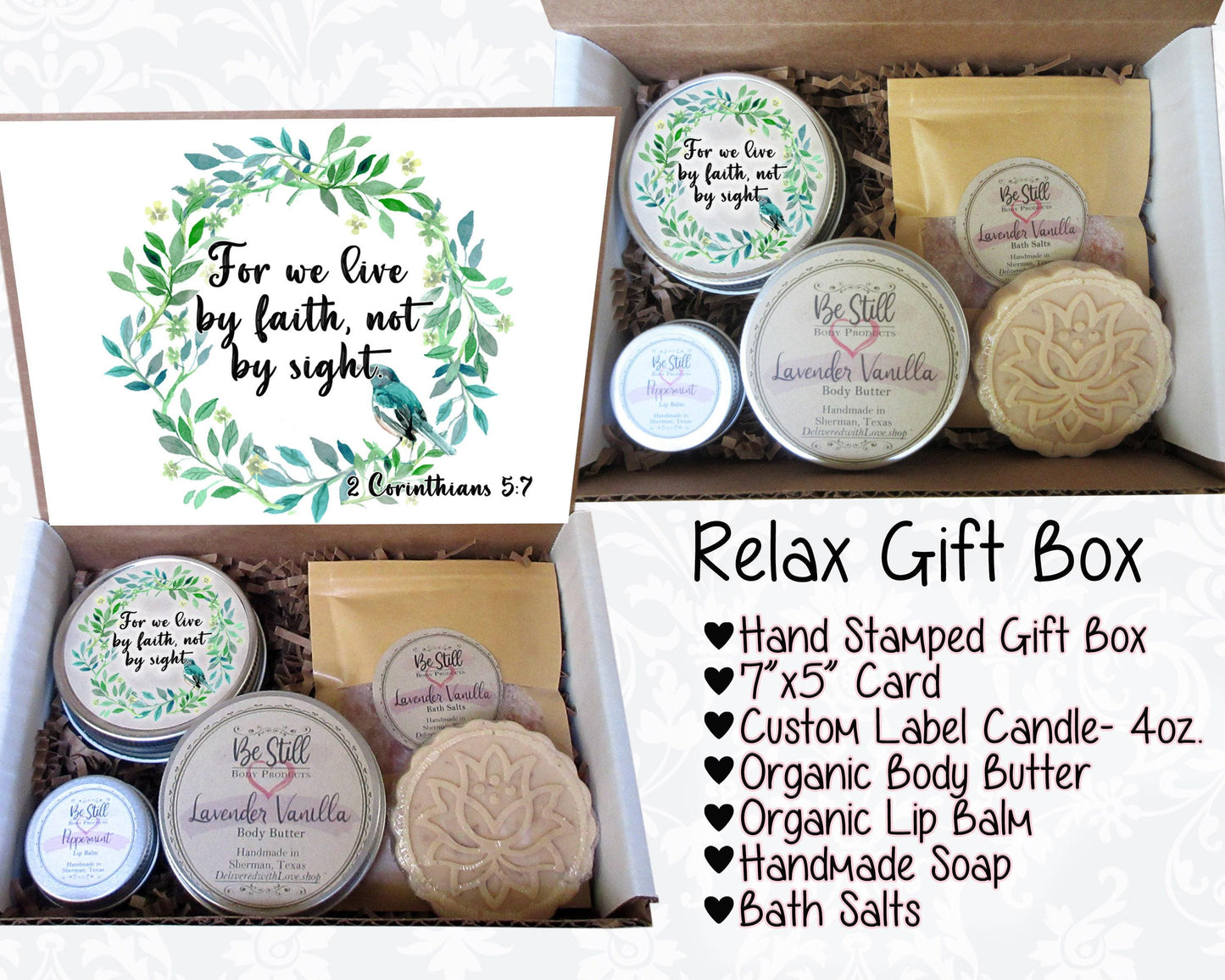 Christian Gift Box | 2 Corinthians 5:7 | Faith Gift Box | Self Care Gift Box | Birthday Gift | Care Package | Christian Christmas Gift