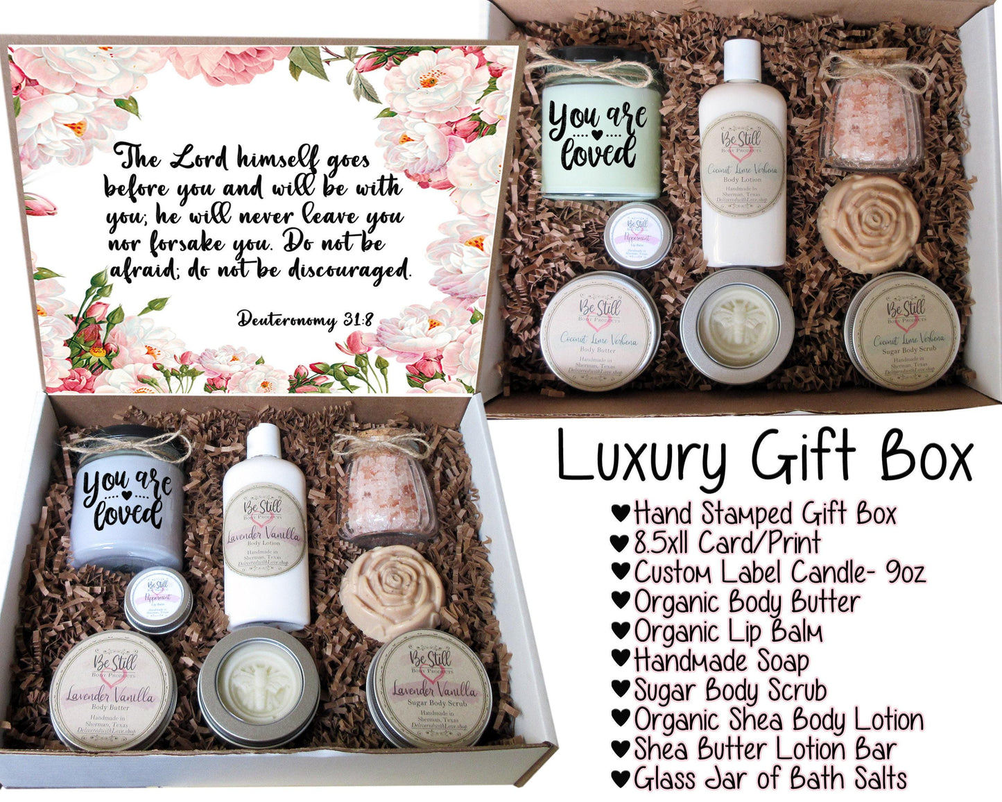Christian Gift Box | Deuteronomy 31:8 | Personalized Gift Box | Self Care Gift Box | Sympathy, Get Well, Birthday Gift | Bible Verse Gift