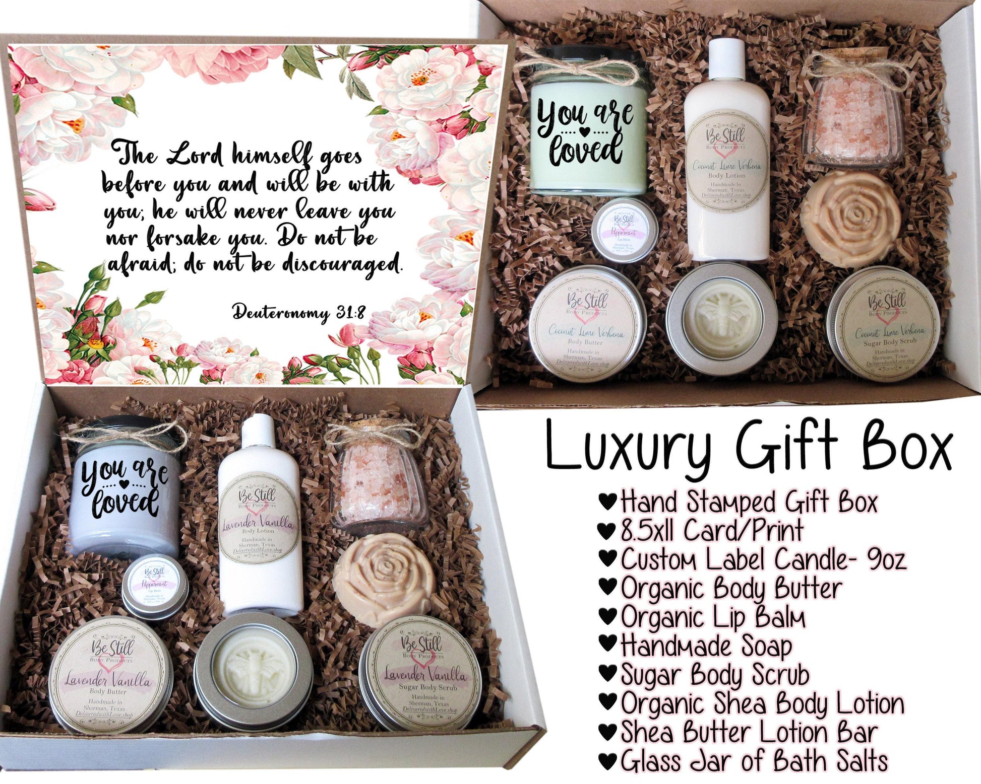 Christian Gift Box | Deuteronomy 31:8 | Personalized Gift Box | Self Care Gift Box | Sympathy, Get Well, Birthday Gift | Bible Verse Gift