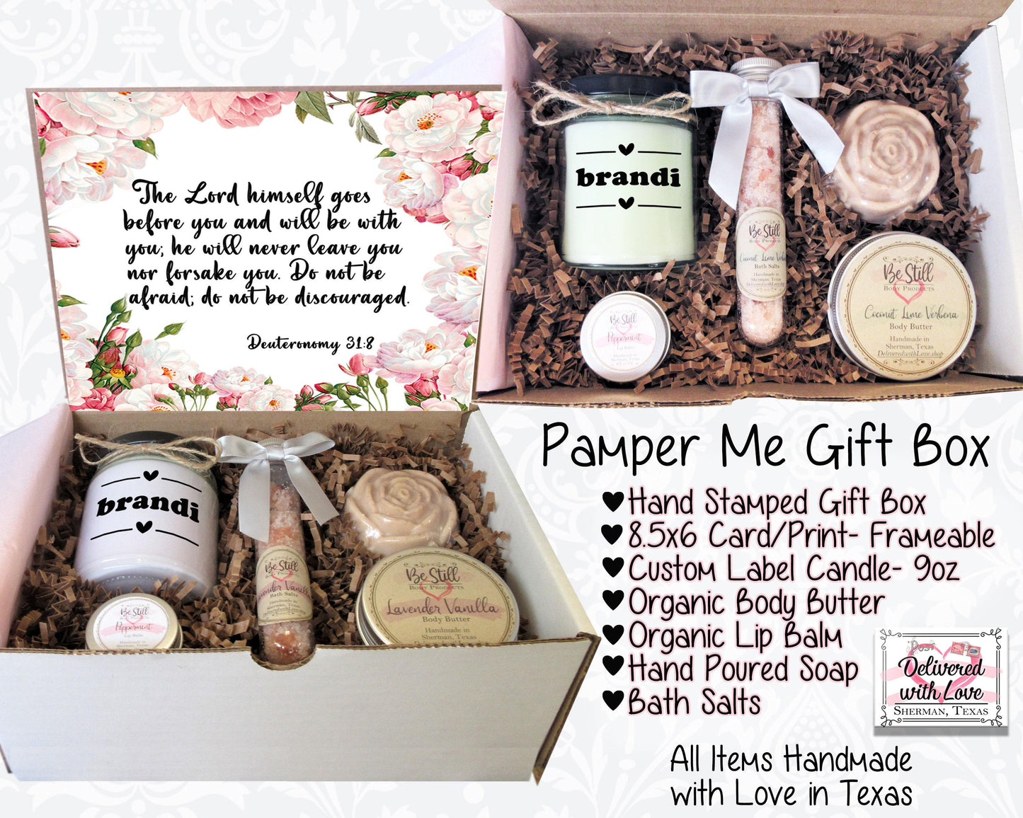 Christian Gift Box | Deuteronomy 31:8 | Personalized Gift Box | Self Care Gift Box | Sympathy, Get Well, Birthday Gift | Bible Verse Gift