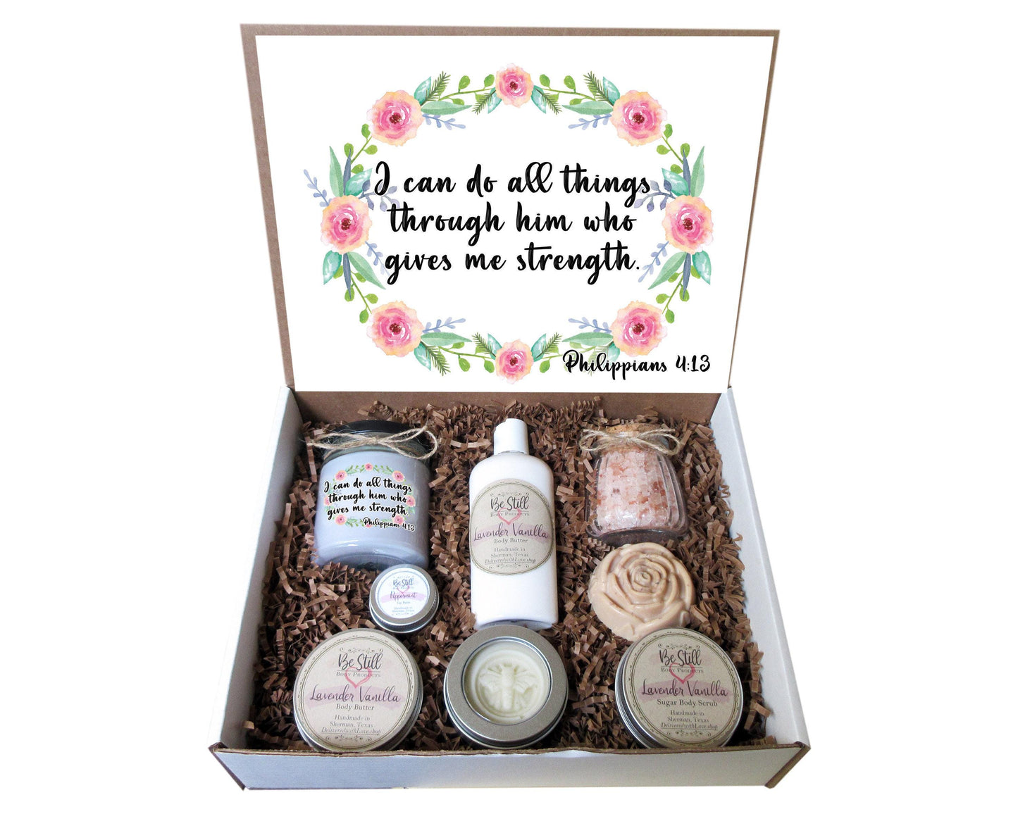 Christian Gift Box | Philippians 4:13 | I Can Do All Things | Self Care Gift Box | Birthday Gift | Care Package | Christian Christmas Gift