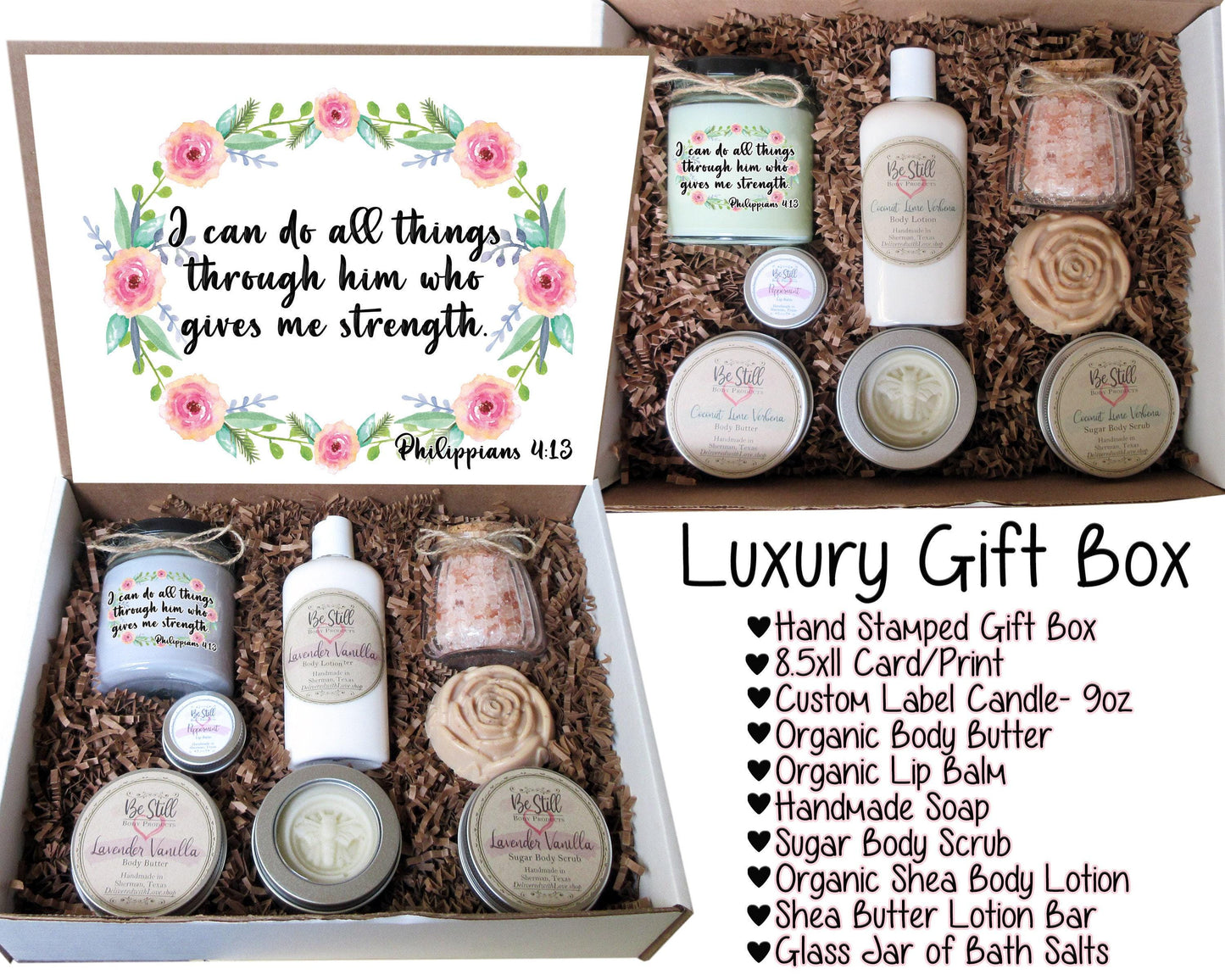 Christian Gift Box | Philippians 4:13 | I Can Do All Things | Self Care Gift Box | Birthday Gift | Care Package | Christian Christmas Gift