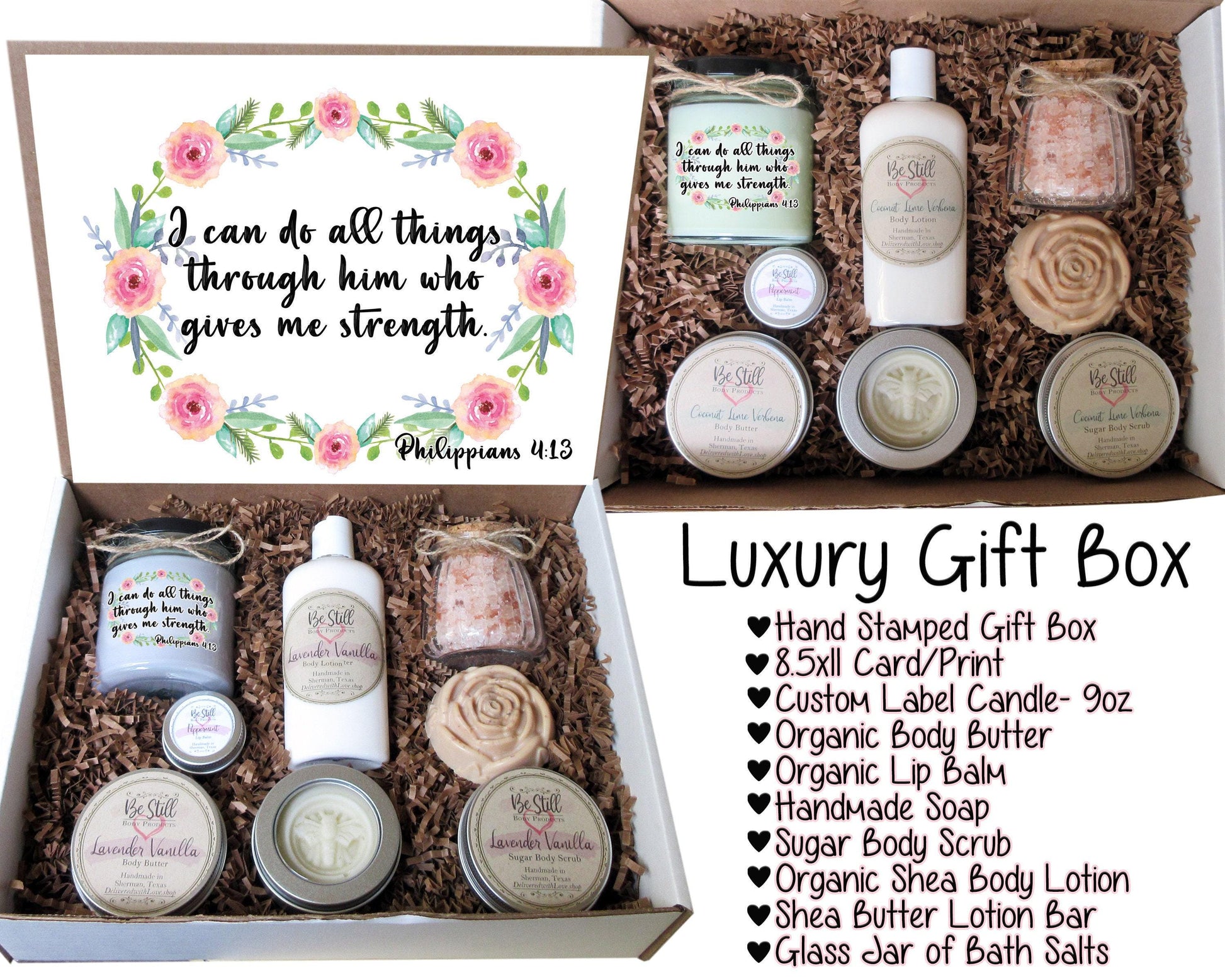 Christian Gift Box | Philippians 4:13 | I Can Do All Things | Self Care Gift Box | Birthday Gift | Care Package | Christian Christmas Gift