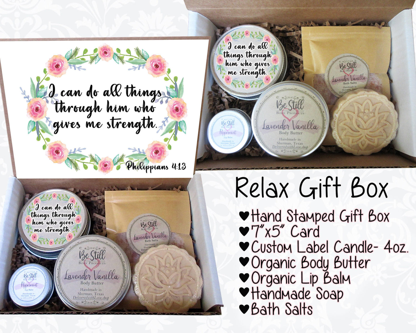 Christian Gift Box | Philippians 4:13 | I Can Do All Things | Self Care Gift Box | Birthday Gift | Care Package | Christian Christmas Gift