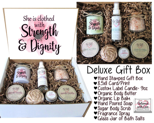 Christian Gift Box | Proverbs 31:25 | Self Care Gift Box | Inspirational Care Package | Christian Birthday Gift | Personalized Gift Box